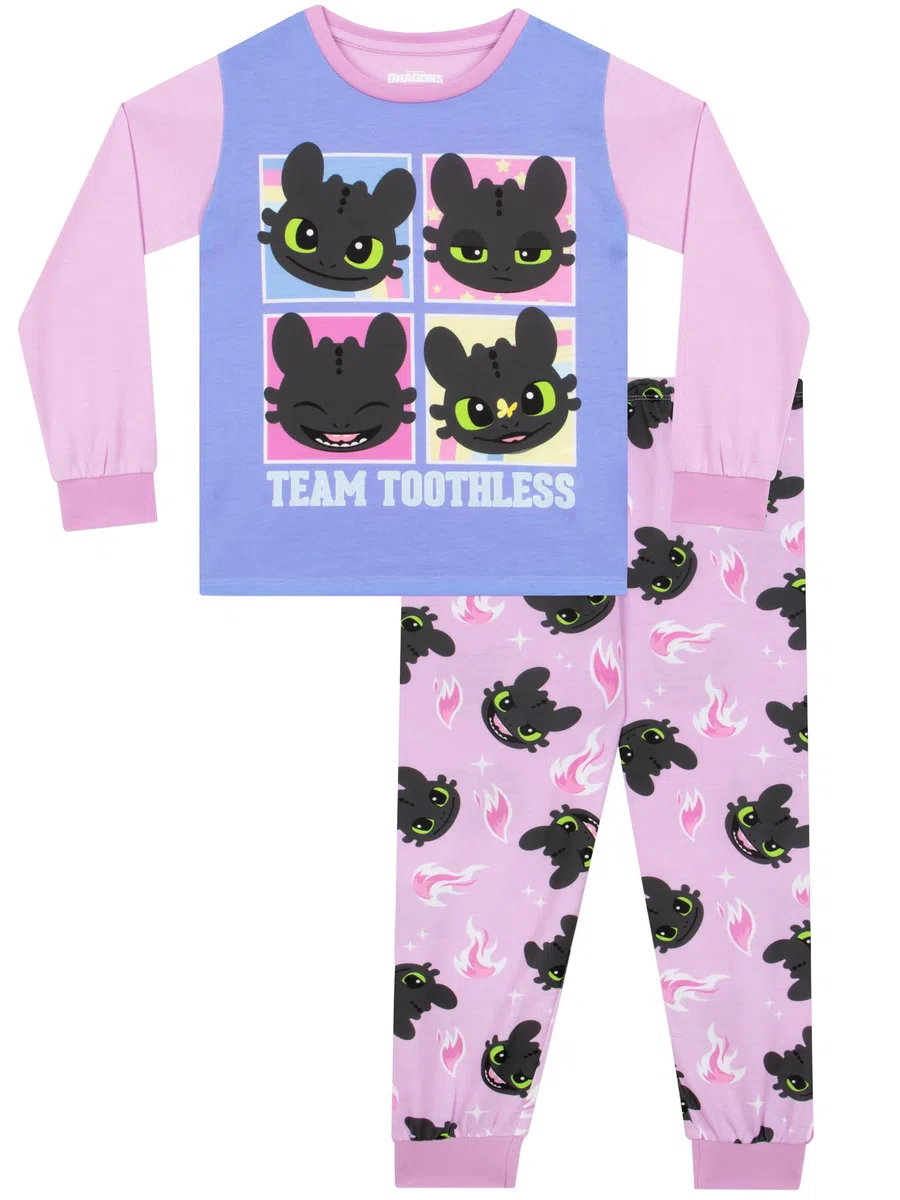 Pigiama Bambina Dragon Trainer, Pigiami Ragazza Sdentato, Pigiama Bambine Drago