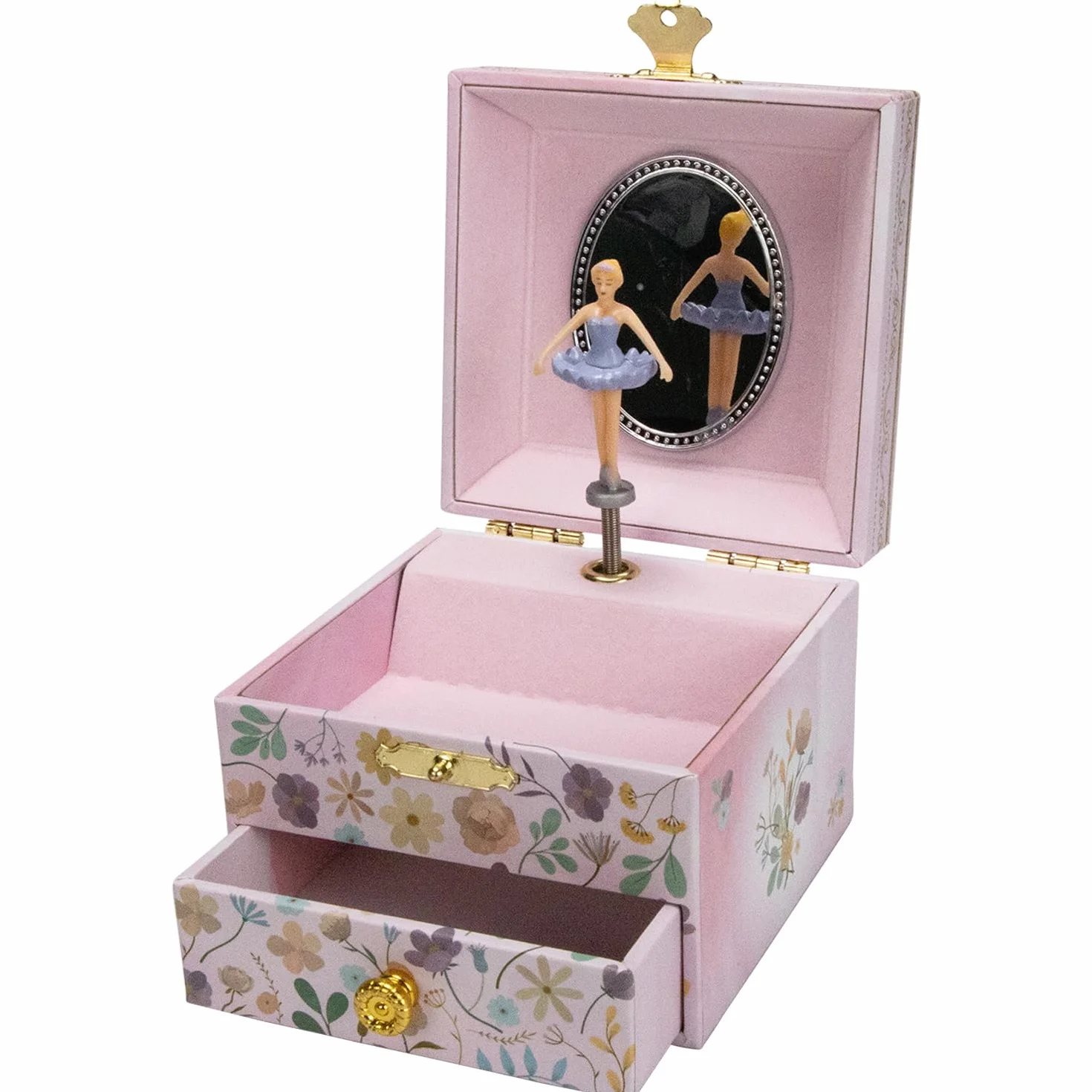 GICO - Portagioie ballerina con cassetto per ragazze, carillon con musica, figura rotante e specchio, regalo di compleanno, scatola portagioie per bambini - 92071