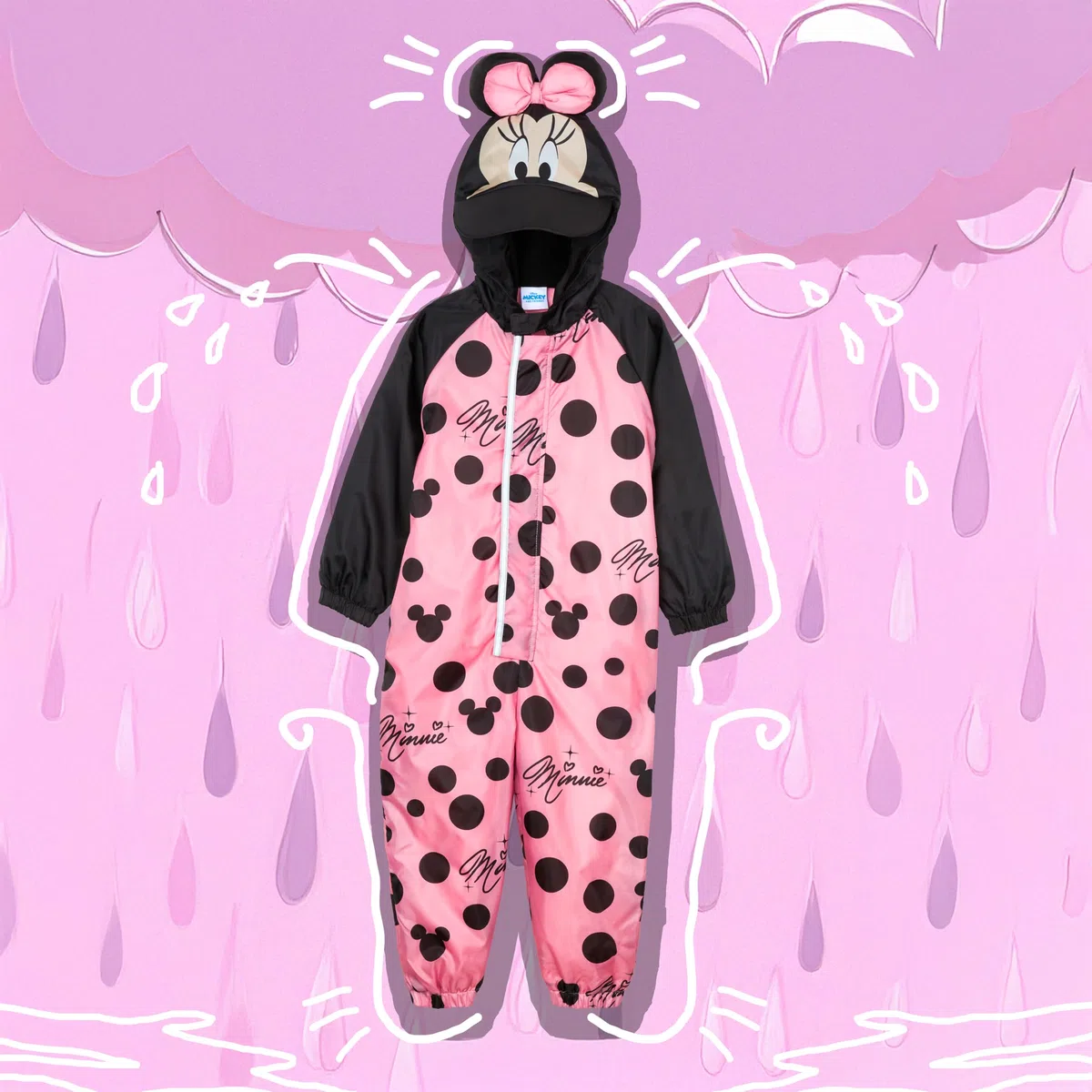 Get Trend Disney Tuta Antipioggia Bambina e Bimba Cappuccio Tuta Impermeabile Fodera in Pile Idea Regalo Ragazza