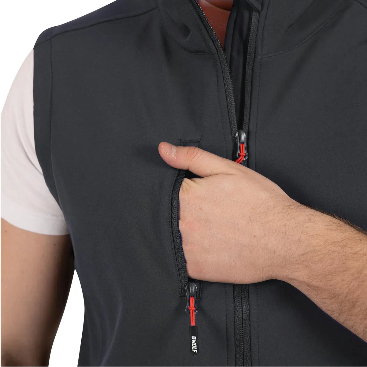 BWOLF Grin Gilet Softshell Antivento da Uomo, Cappotto Senza Maniche Leggero, Antivento e Impermeabile, Giacca Calda con Cerniera per Viaggi e Attività all'aperto