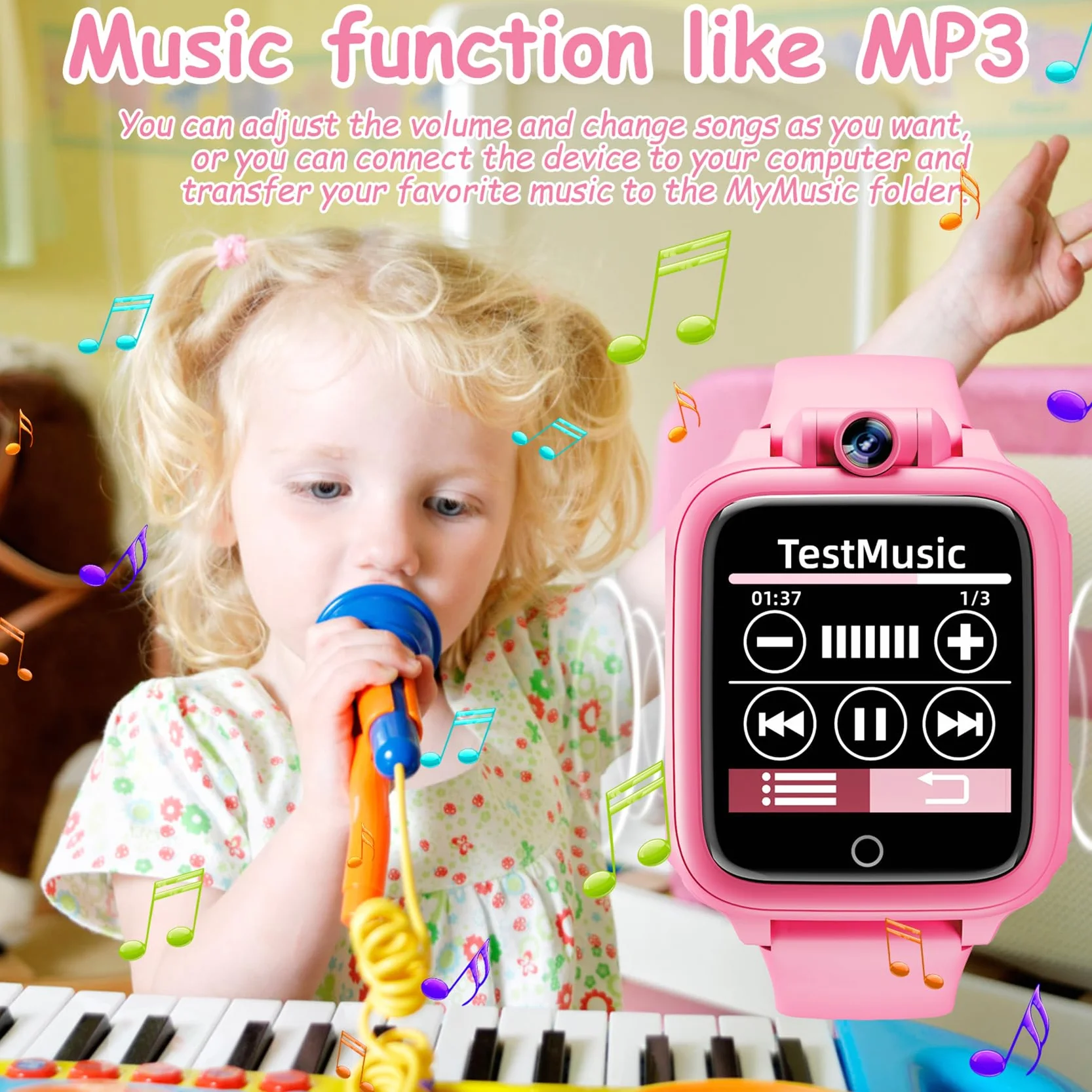 Smartwatch per Bambini, Orologio Bambina, 26 Giochi, Contapassi, Calorico, Fotocamera, Musicale, Torcia, Sveglia, Giocattoli Educativi, Regali di Natale per ragazze e ragazzi dai 2 ai 13 anni