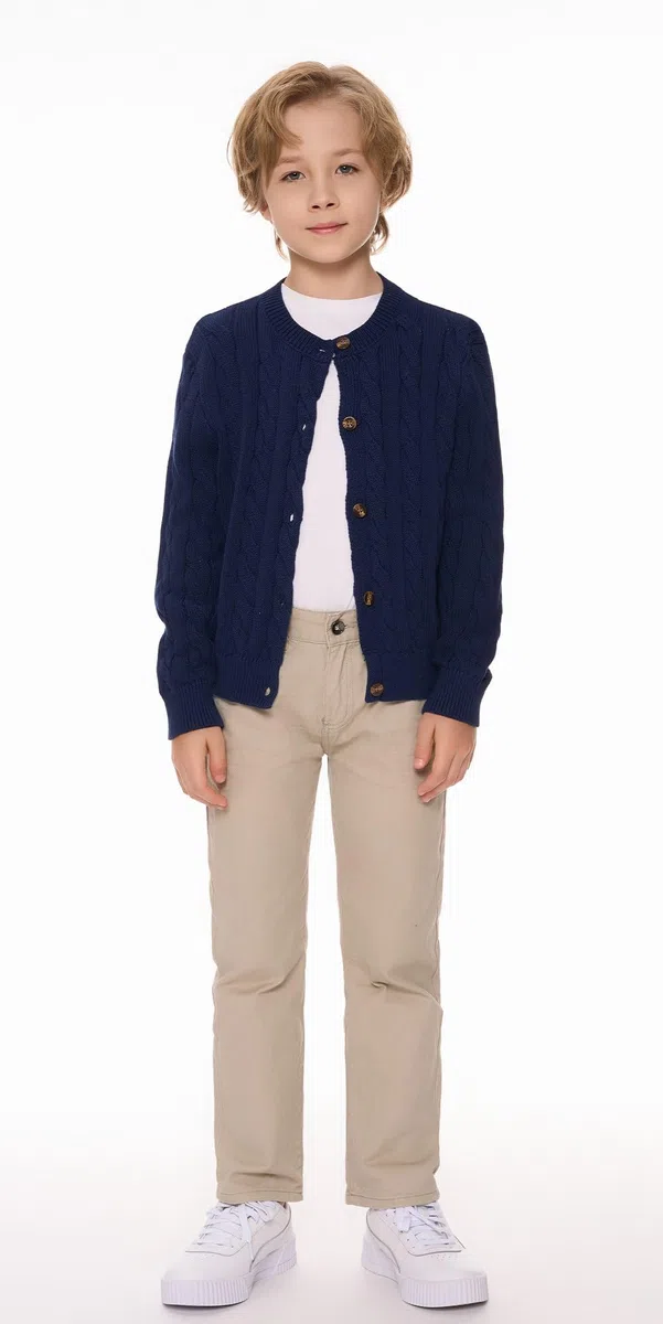 SMILING PINKER Ragazze Aran Cardigan Ragazzi Bambini Maglia Girocollo Cotone Maglione ruvido Giacca con bottone