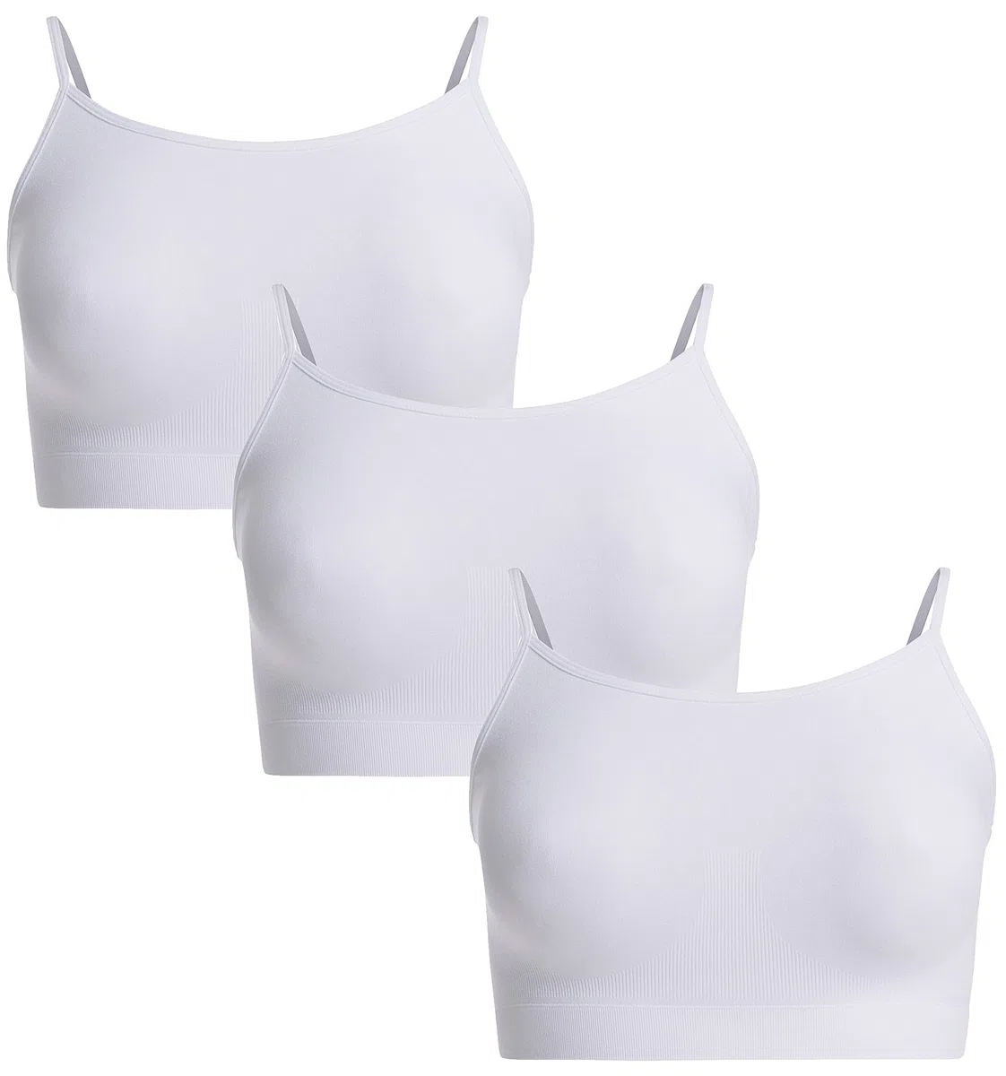UnsichtBra Set da 3 Bustier Senza Ferretto per Donna | Confezione Multipla di Reggiseni Bralette con Spalline Sottili | Indumenti Base per Lo Sport e Lo Yoga, Top Bustier