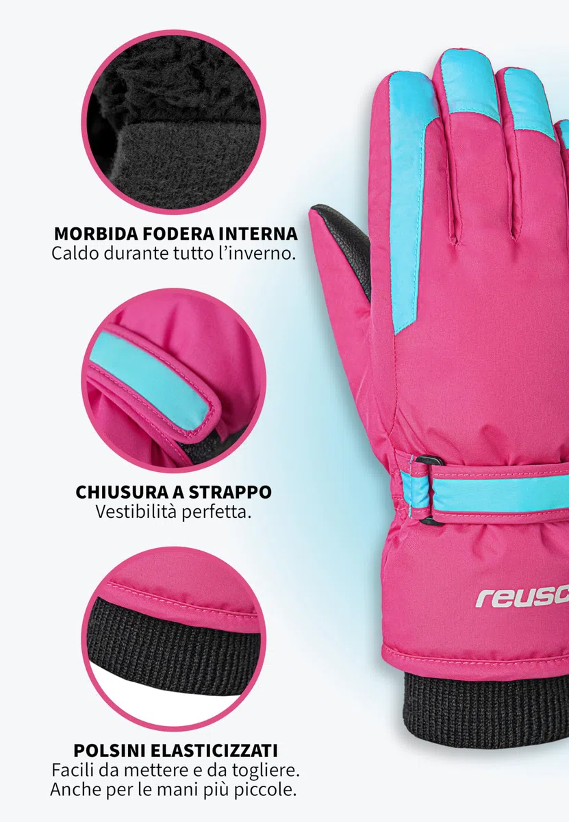 Reusch Guanti invernali per bambini Chad R-TEX XT – impermeabili e antivento, con calda fodera in pile e polsini in pile – guanti da sci per l'uso quotidiano, la scuola e le attività all'aperto