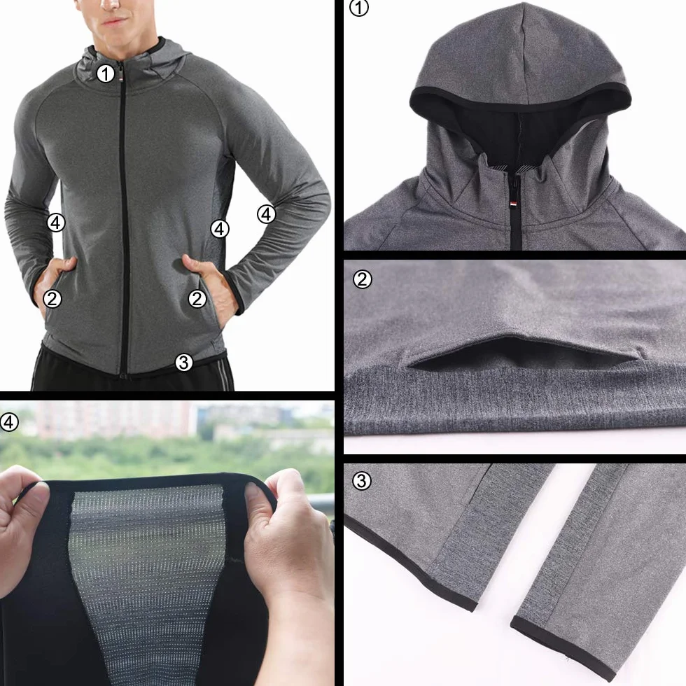 Muscle Alive Uomo Cerniera in Esecuzione Felpe con Cappuccio Sport Giacche Fitness Palestra Camicia Gli Sport Superiore