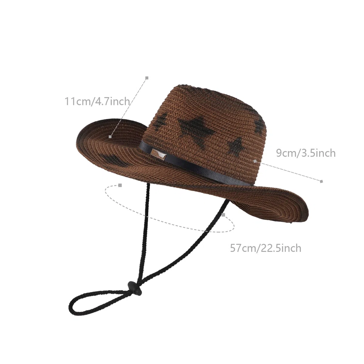 JIAHG Cappello da cowboy, unisex, cappello di paglia da uomo, cappello estivo, cappello da sole, cappello da pirata, cappello da spiaggia