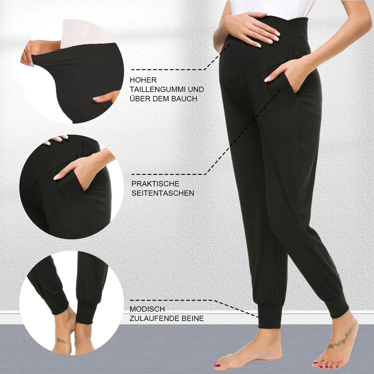 Pantaloni per donne in gravidanza, comodi e elasticizzati