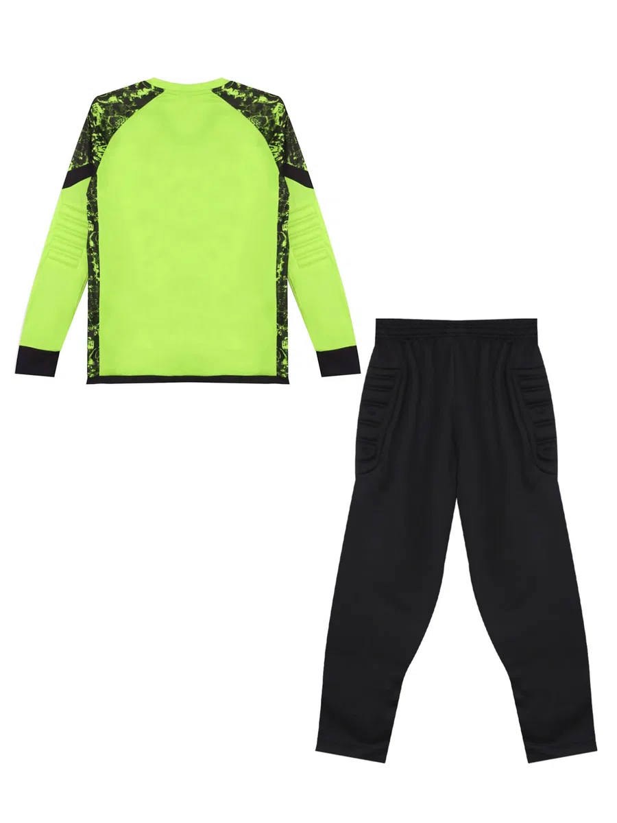 dPois Tuta da Portiere di Calcio per Bambini e Ragazzi Completino Completo Calcio Calcetto Torneo Scuola Sport Maglia da Portiere Maniche Lunghe + Pantaloni Sportivi