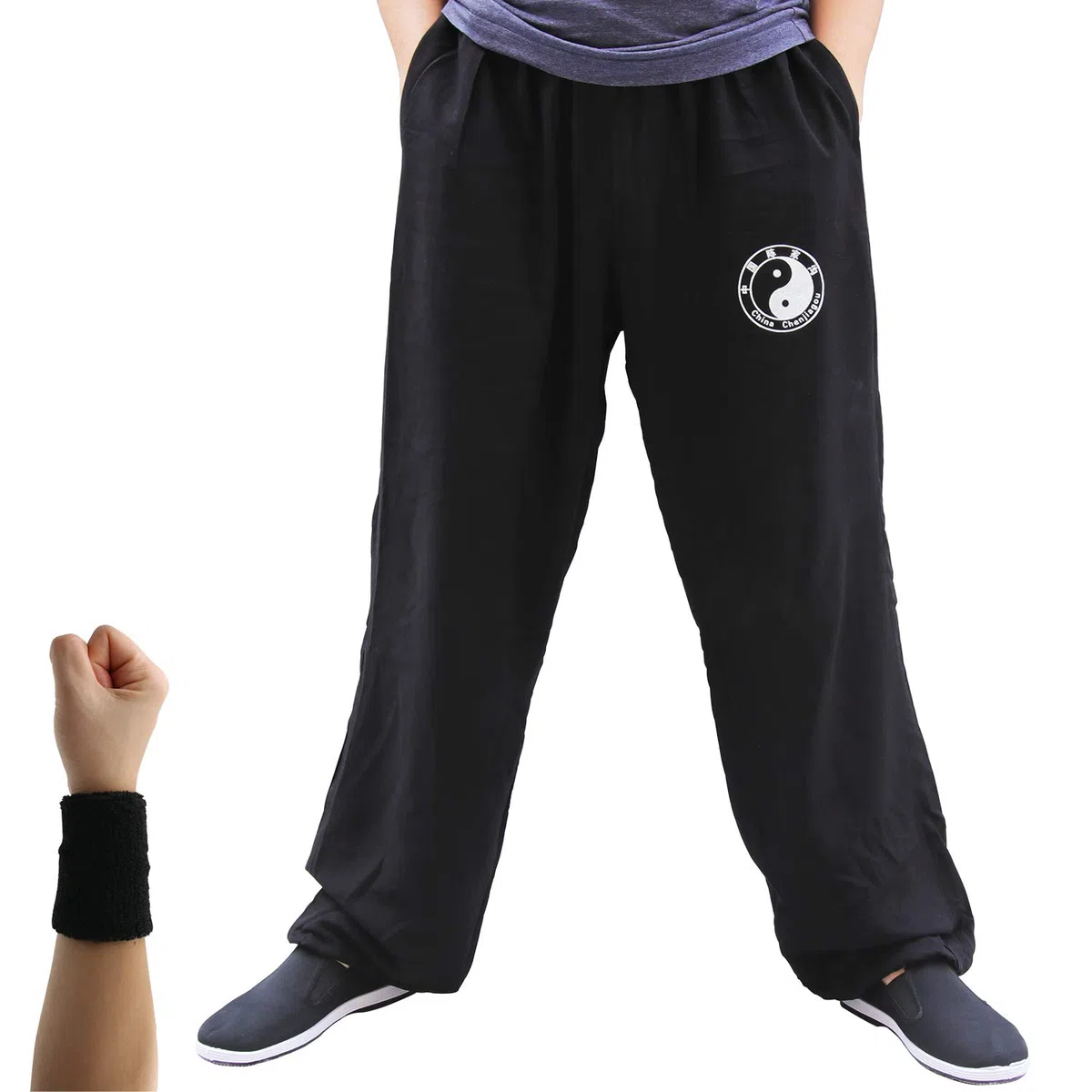 Tai Chi - Pantaloni da Allenamento da Uomo e da Donna, Kung Fu Uniforme, per Arti Marziali, Qigong Wing Chun Shaolin, Gamba Larga per Il Tuo Esercizio di Tai Chi - 2 Tasche