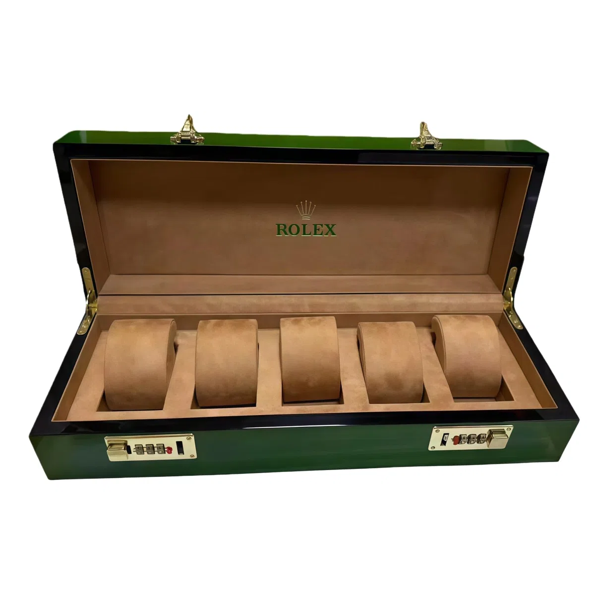 Verde Scatola Orologio Conservazione Custodia Vetrina Organizzatore Premium Velluto Interno Protezione Porta per Rolex
