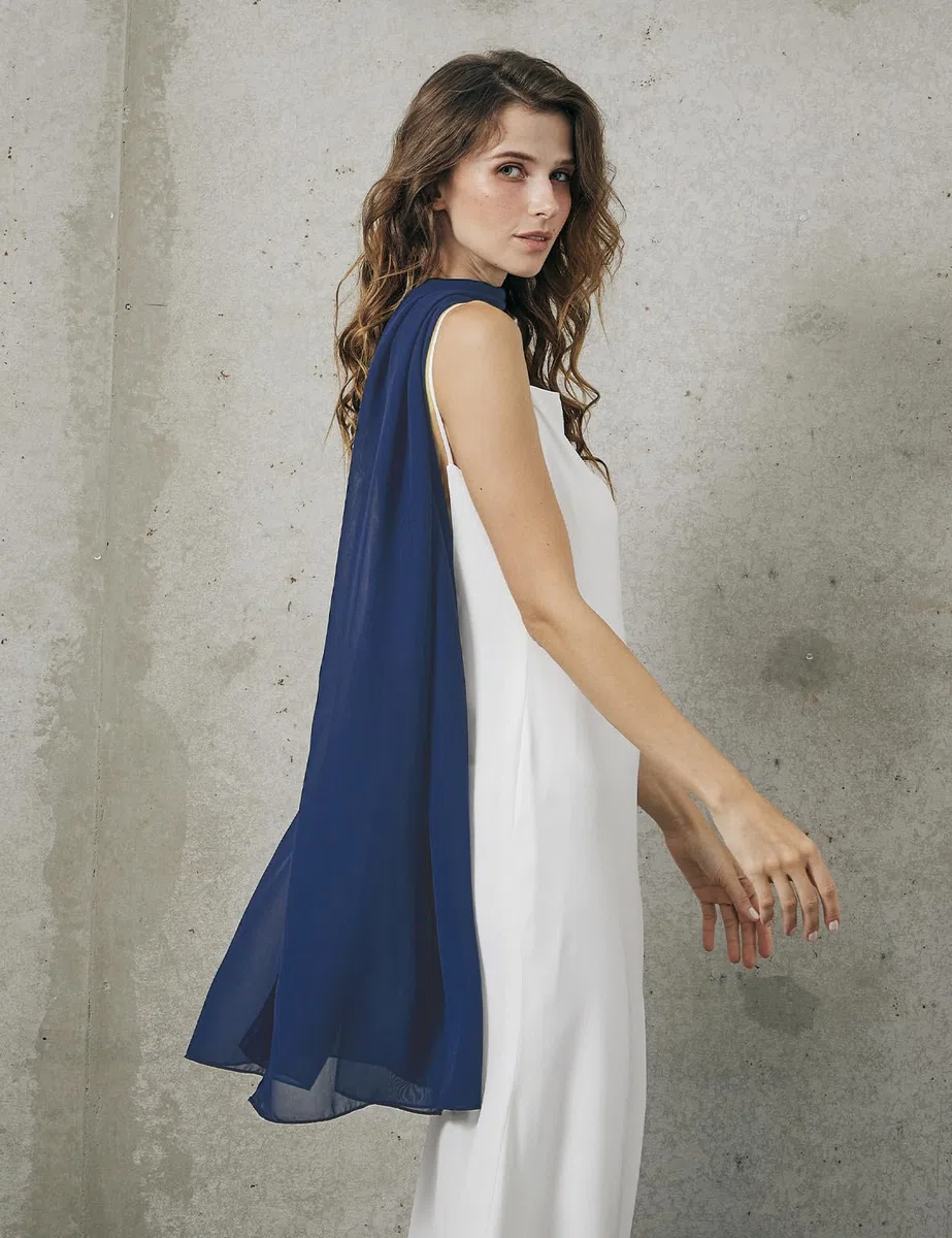 BEAUTELICATE Scialle Elegante Donna Poncho Coprispalle Chiffon Stola Cape Estivo per Sposa Damigella Cerimonia Matrimonio Abito