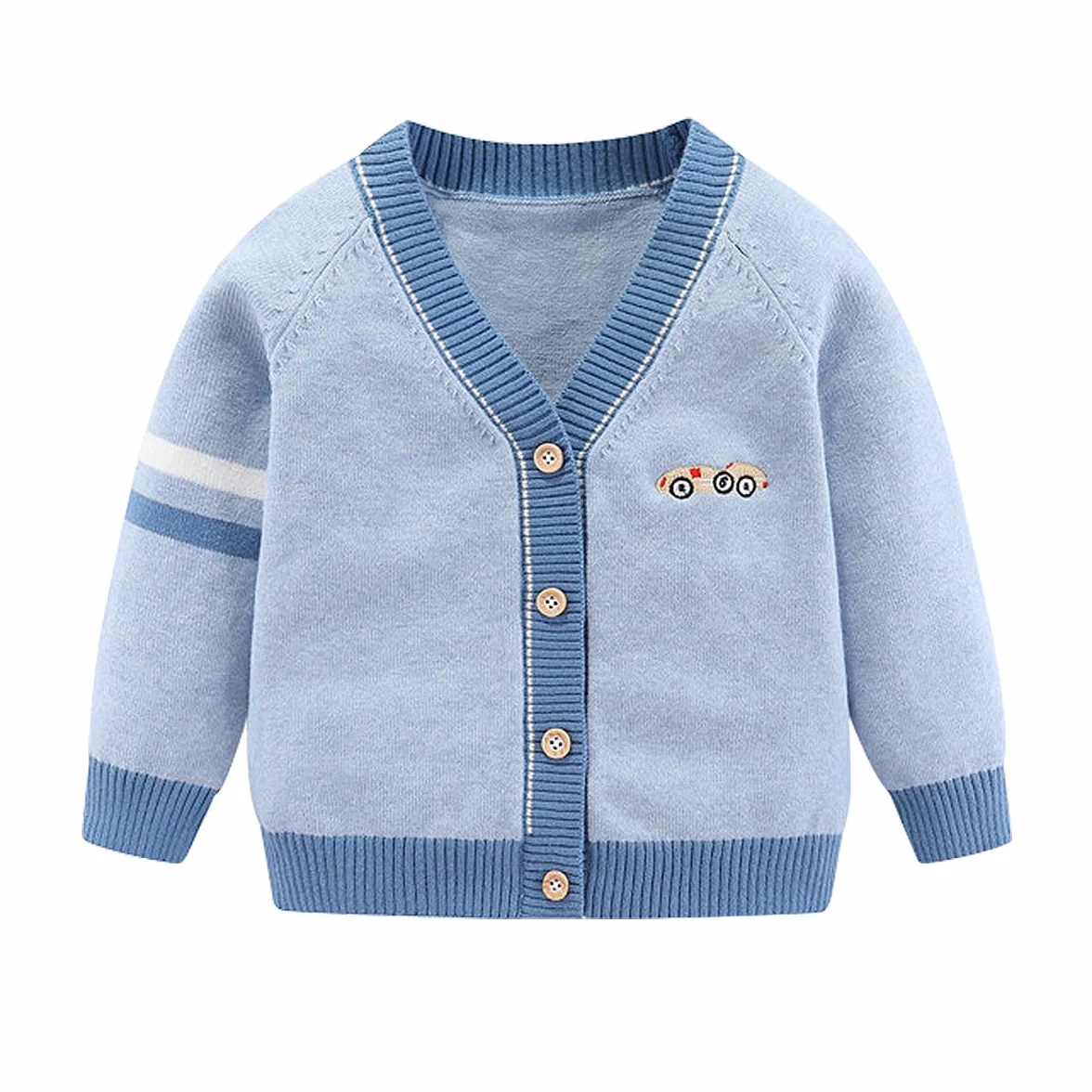 Bambino Ragazzo Cardigan Maglione in Cotone con Scollo a V per Bambini Giacca a Maniche Lunghe da Bambino in Maglia con Bottoni per l'Autunno Inverno