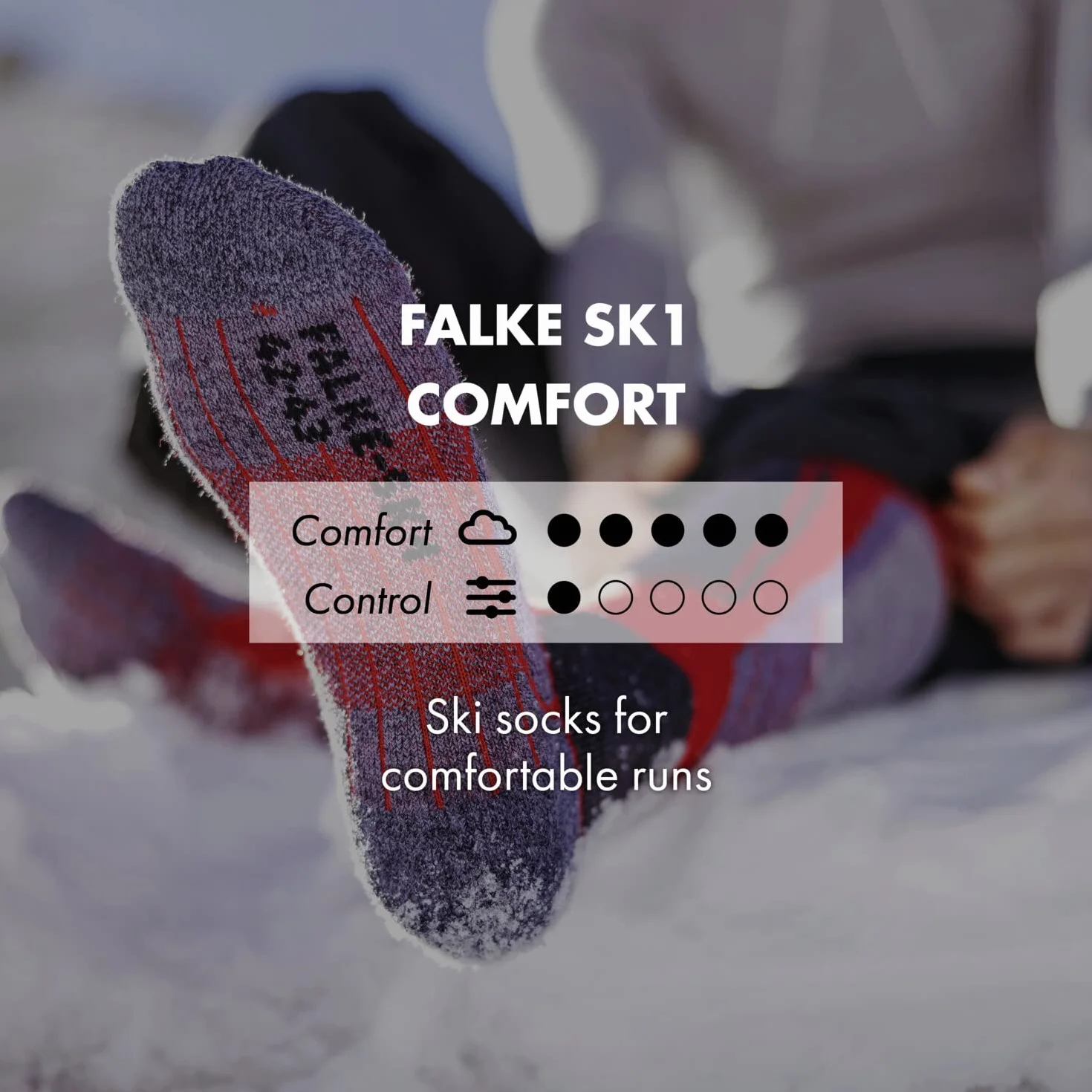 FALKE Uomo SK1 calzini da sci imbottitura extra-spessa protezione tibia antivesciche spessi caldi traspiranti asciugatura rapida termoregolanti antiodore lana filo funzionale 1 paio
