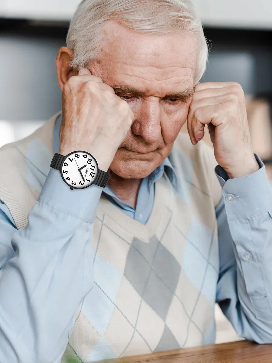 Donna Uomo Facile Lettura Numeri Grandi Quadrante Grande Cinturino Elastico Orologio da Polso Quarzo in Acciaio Inossidabile