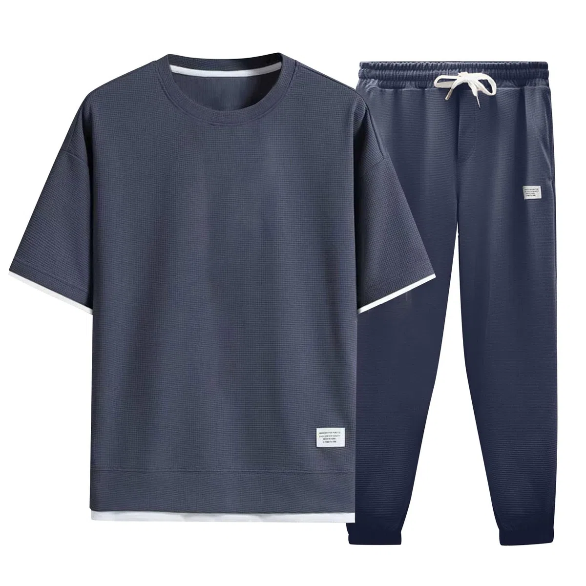 Generico Completo Estivo Uomo 2 Pezzi Tuta Estiva Casual per Spiaggia Completi Tute da Ginnastica T Shirt Manica Corta + Pantaloni Set Leggera Completi Sportivi Magliette uomo corta Scollo Tondo 2026