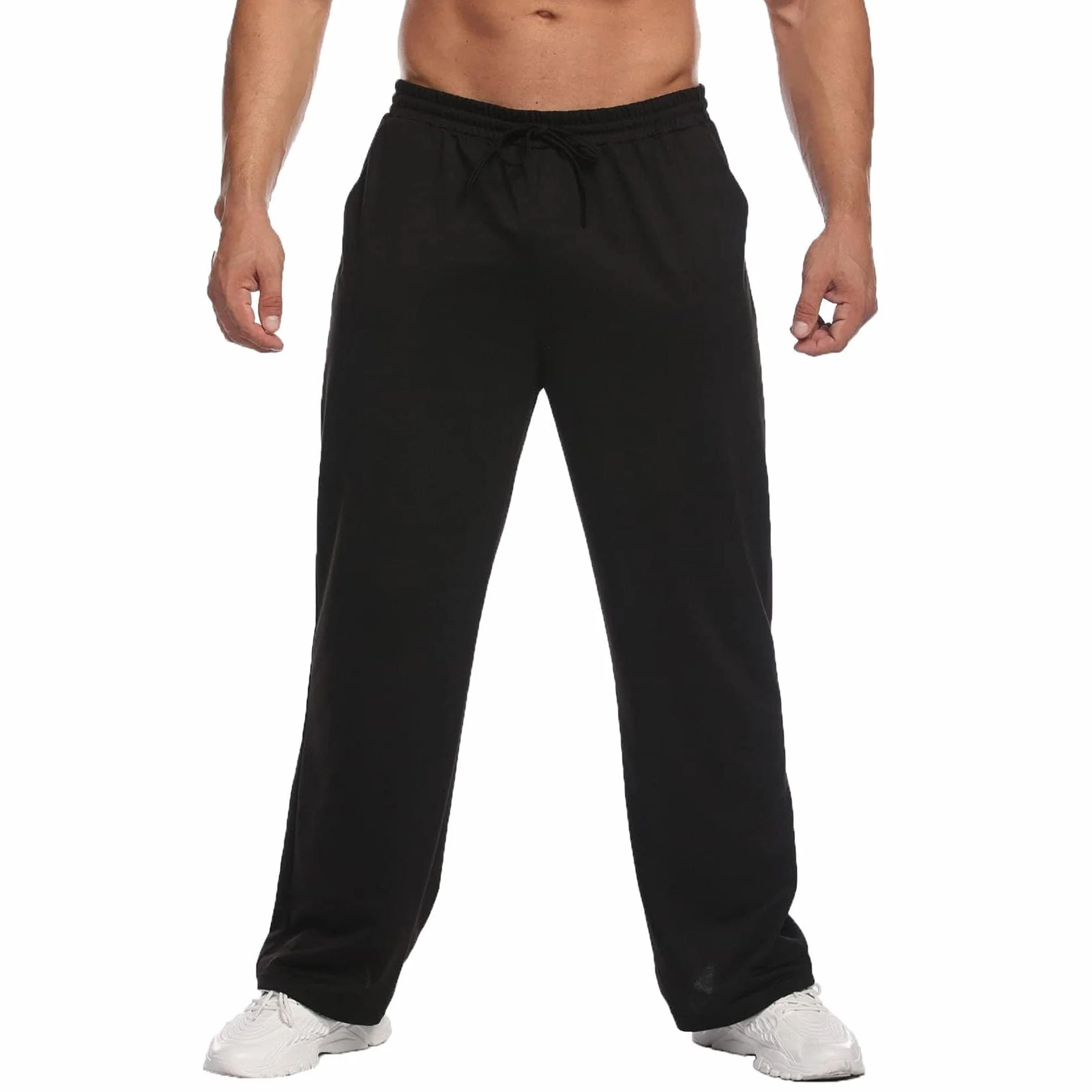 PINSPARK Pantaloni da Jogging Uomo Allenamento in Cotone Sportivi Lunghi Casual Larghi Fitness e Yoga Ginnastica Lounge S-XXL