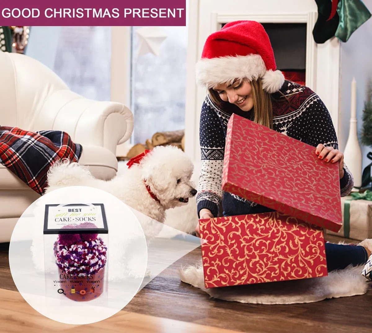 Donna Inverno Calze Calzini Regalo Natalizi Ragazza Cupcake Calzini Termici Divertenti AccessoriRegali di compleanno di San Valentino e Festa della Mamma in vari colori Calze