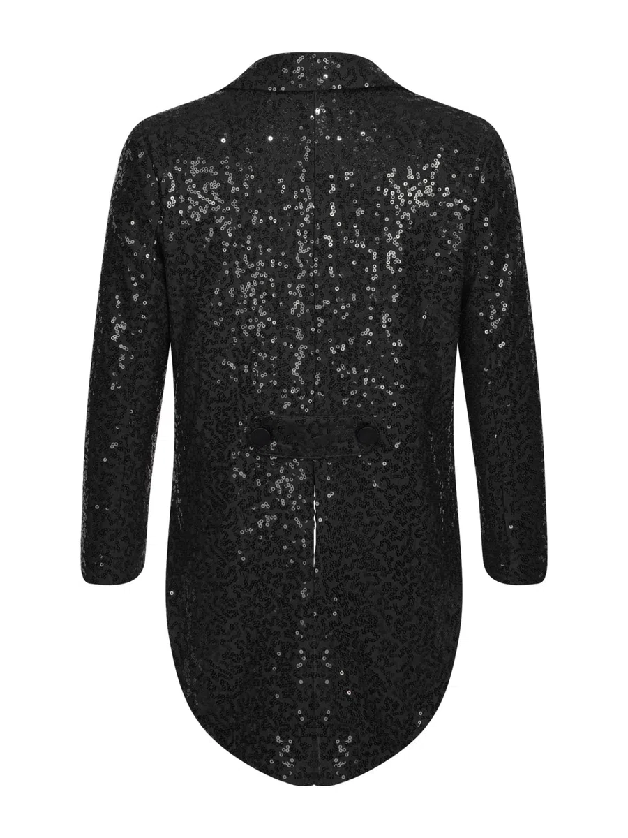 Giacca per Bambini con Paillettes Giacca Frac Scintillante Abito Elegante per Matrimonio Giacca Blazer Cappotto Abiti per Jazz Disco Street Dance