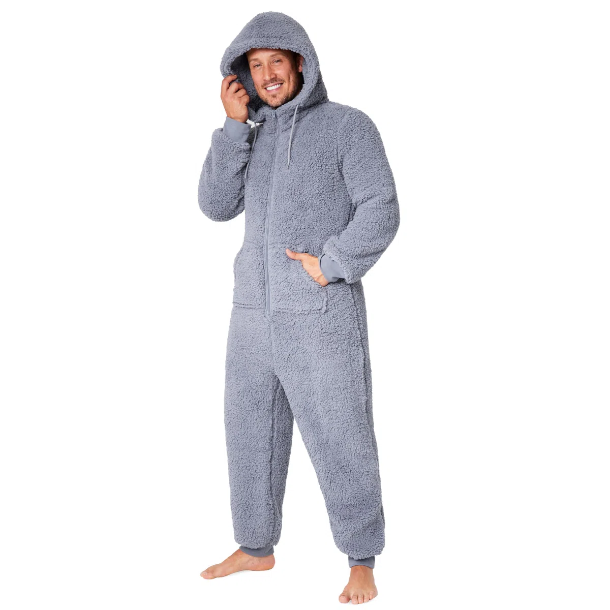 CityComfort Pigiama Intero Uomo - Pigiama Invernale Uomo in Caldo Pile con Cappuccio M-3XL - Pigiami Interi per Ragazzi Idea Regalo