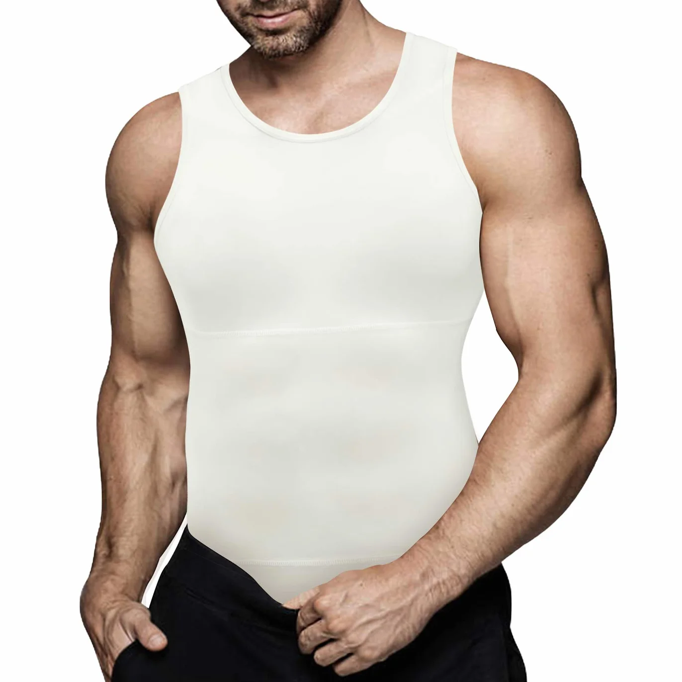 Maglietta Compressione Uomo Canotta Contenitiva Snellente Intimo Modellante Dimagrante Fascia Pancia Sportivo Fitness Canottiera…