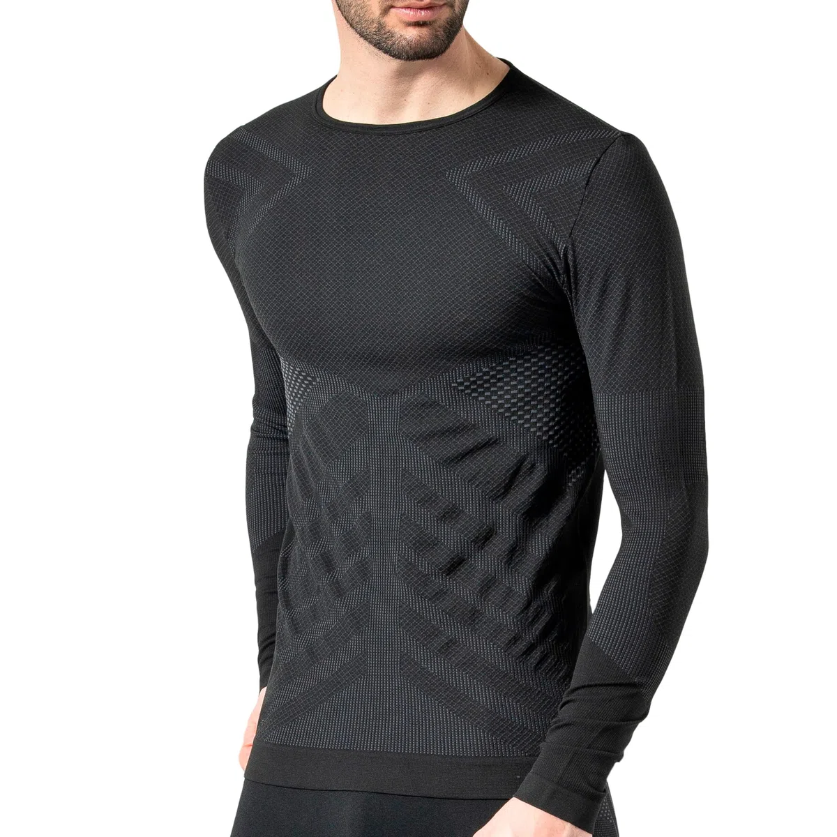 Risalti Maglia Termica Uomo Manica Lunga Energy - Maglia Tecnica Uomo Traspirante, Intimo Termico Senza Cuciture