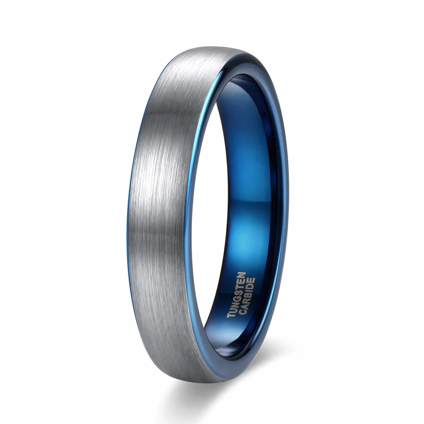 Zakk 4mm Anello da uomo e da donna tungsteno anello di fidanzamento fede nuziale anelli per partner