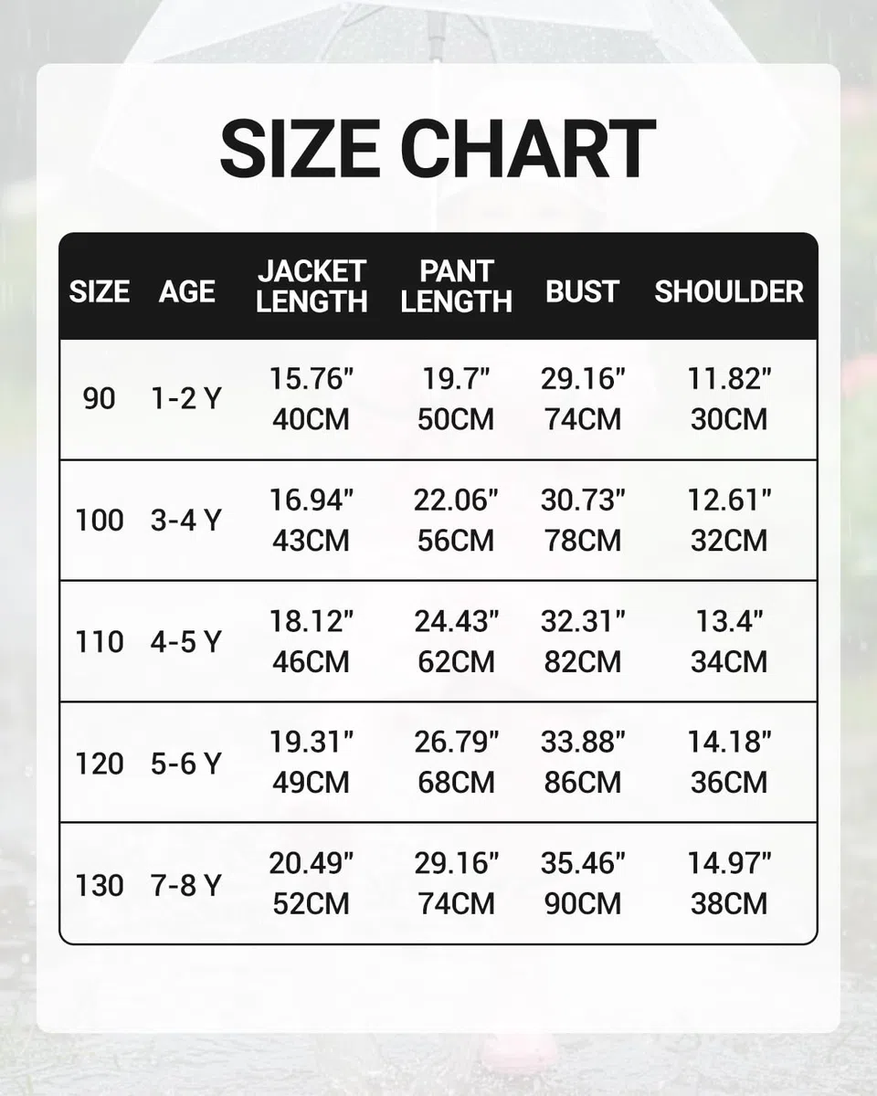 JiAmy Tuta Impermeabile Bambino e Bambina (2 Pezzi), Set Pioggia con Giacca e Pantaloni, Impermeabile Bambino con Cappuccio Trasparente & Bande Riflettenti per Scuola e Asilo (1-8 Anni)