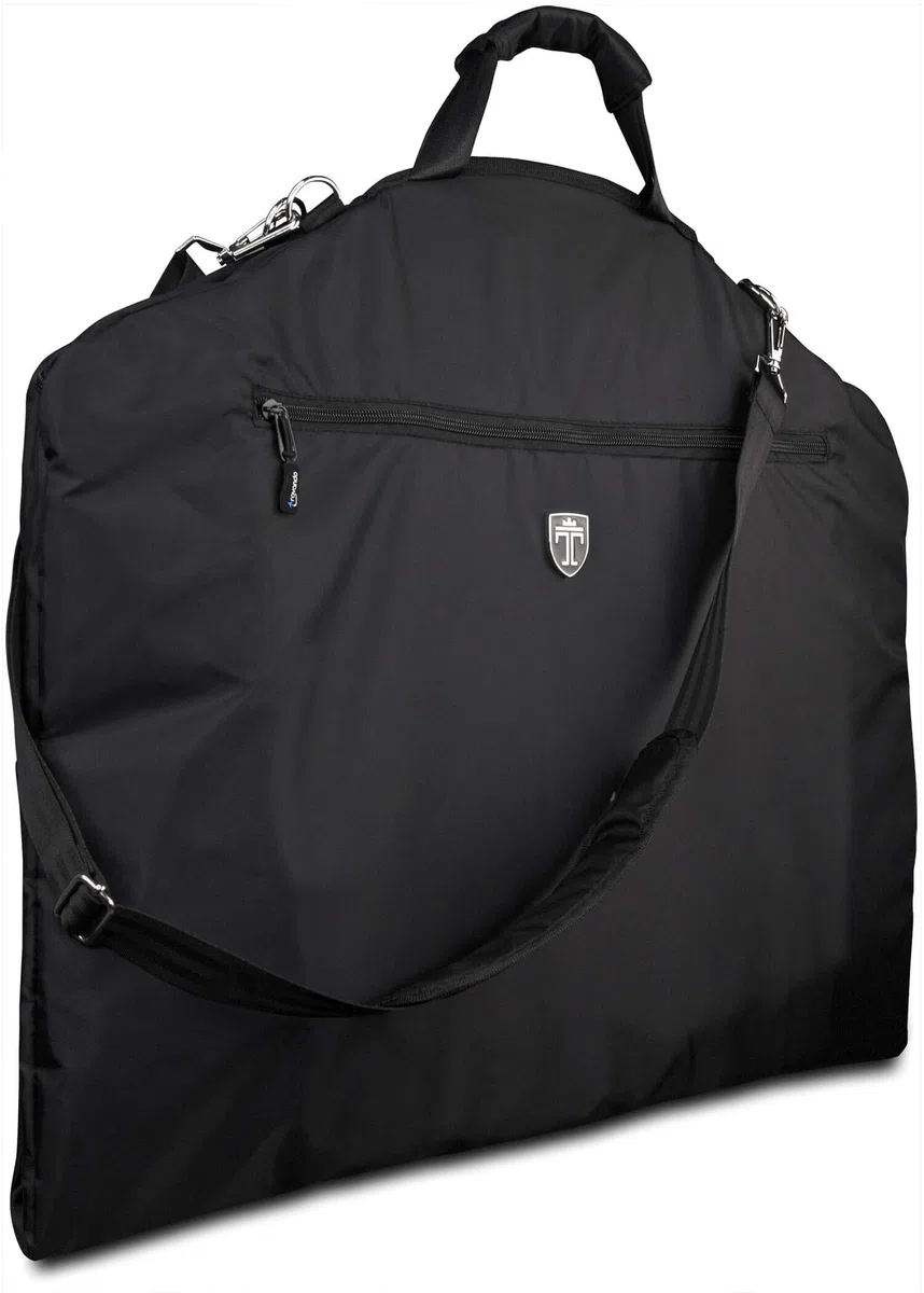 TRAVANDO Porta Abiti da Viaggio con Tasca Computer 15” integrata, Cinghia tracolla - Borsa con Manici, Copriabito, Custodia camicie indumenti, Carrier indumenti, Valigia Vestito Business