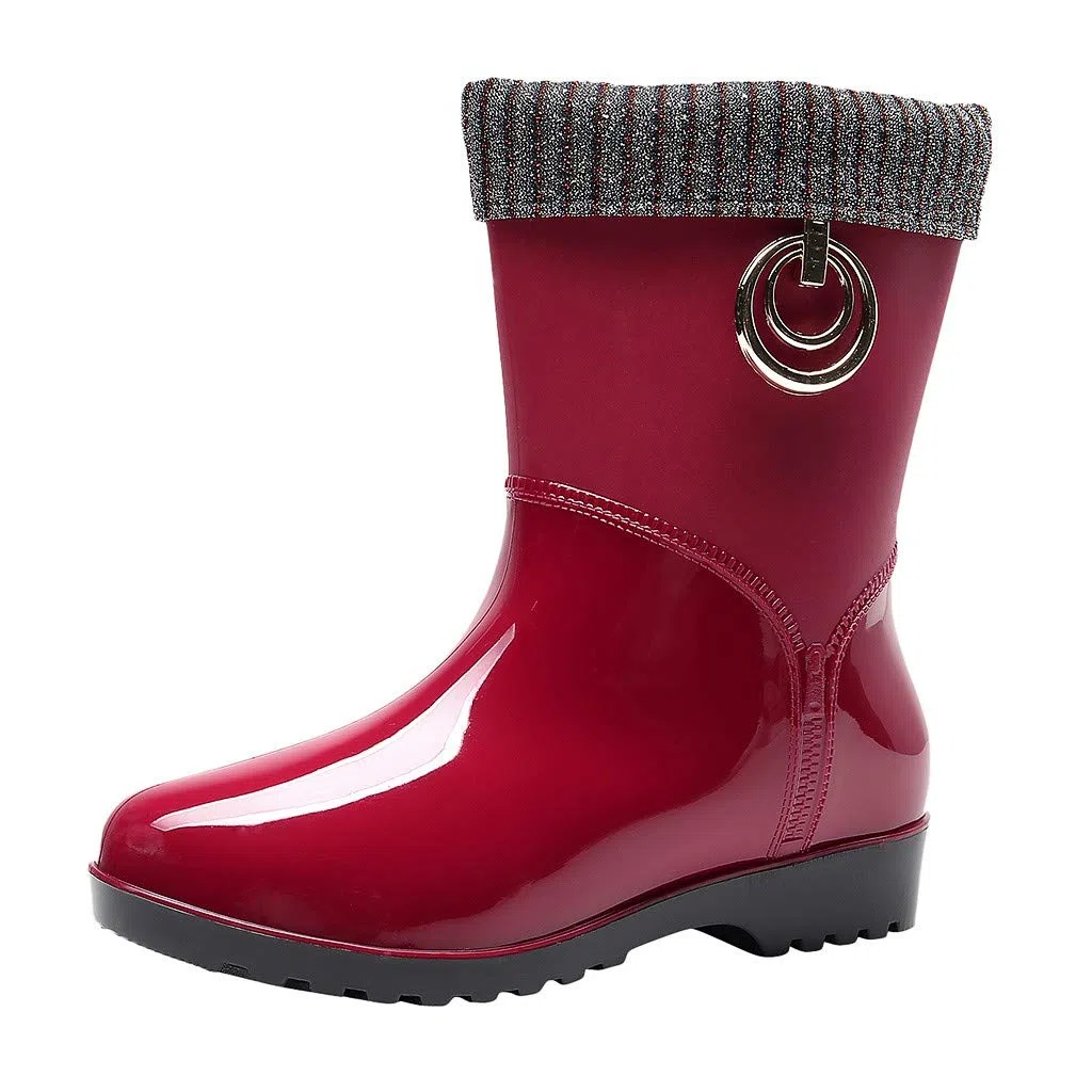 Stivali in Gomma Donna per Pioggia Tronchetti Donna Altezza Stivaletti con Robusta Suola Antiscivolo Stivaletti Pioggia Antivento Impermeabili Chelsea Boots Chelsea Impermeabili