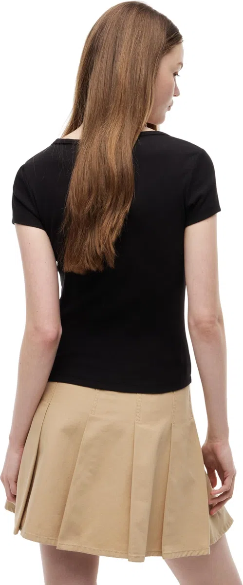 Tommy Jeans T-Shirt Maniche Corte Donna Slim Scollo a V