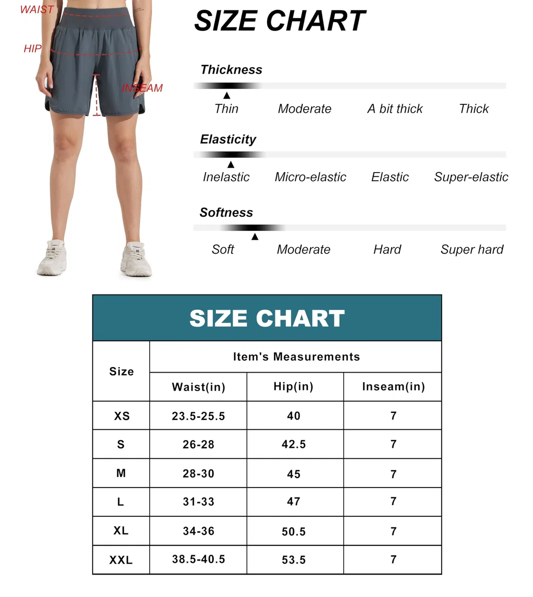 Libin Pantaloncini Sportivi Donna Running Shorts da 7'' con Fodera Esercizio di Allenamento Quick Dry Sport Jogging Shorts con Tasche Cerniera
