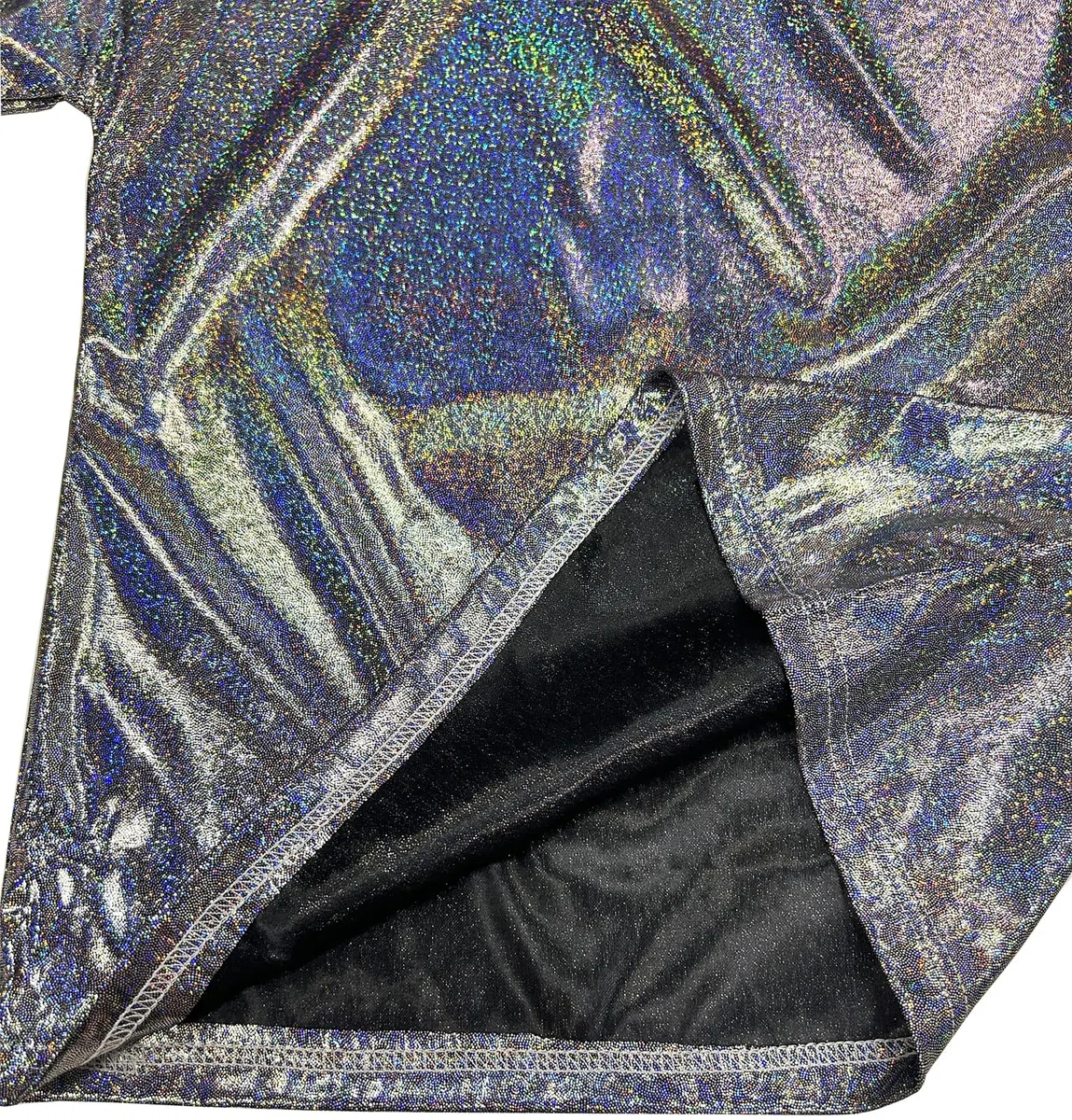 ZUYPSK Maglietta a maniche corte per bambini e bambine, metallizzata, a maniche corte, con paillettes, per danza jazz