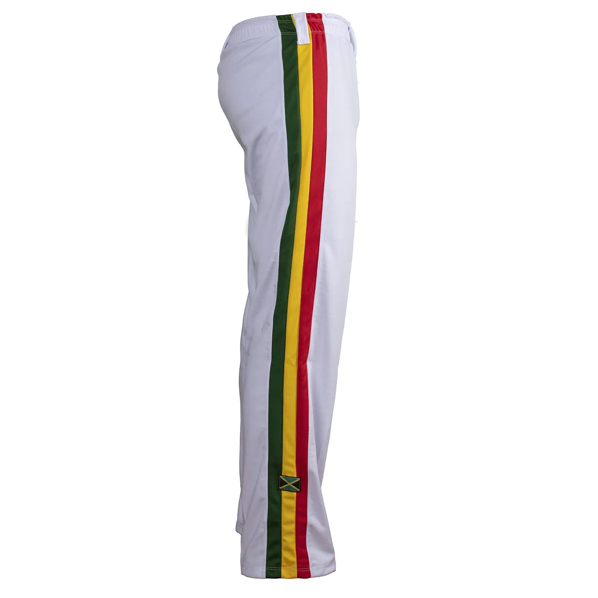 JL Sport Pantaloni Autentico Brasileiano Capoeira Arti Marziali Ragazzo (Bianco Giamaicano Reggae Theme)