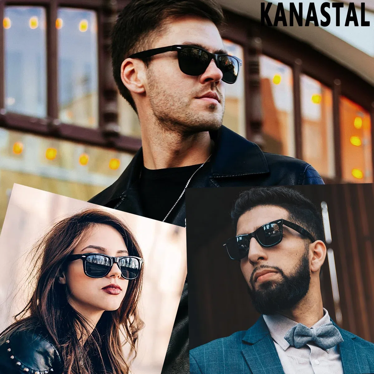 KANASTAL 2 Paia Occhiali da Sole Polarizzati Uomo Donna Due 2 Pezzi UV400 Quadrati Classici Retrò Vintage Poarized Sunglasses per Spiaggia Viaggio Guida Pesca
