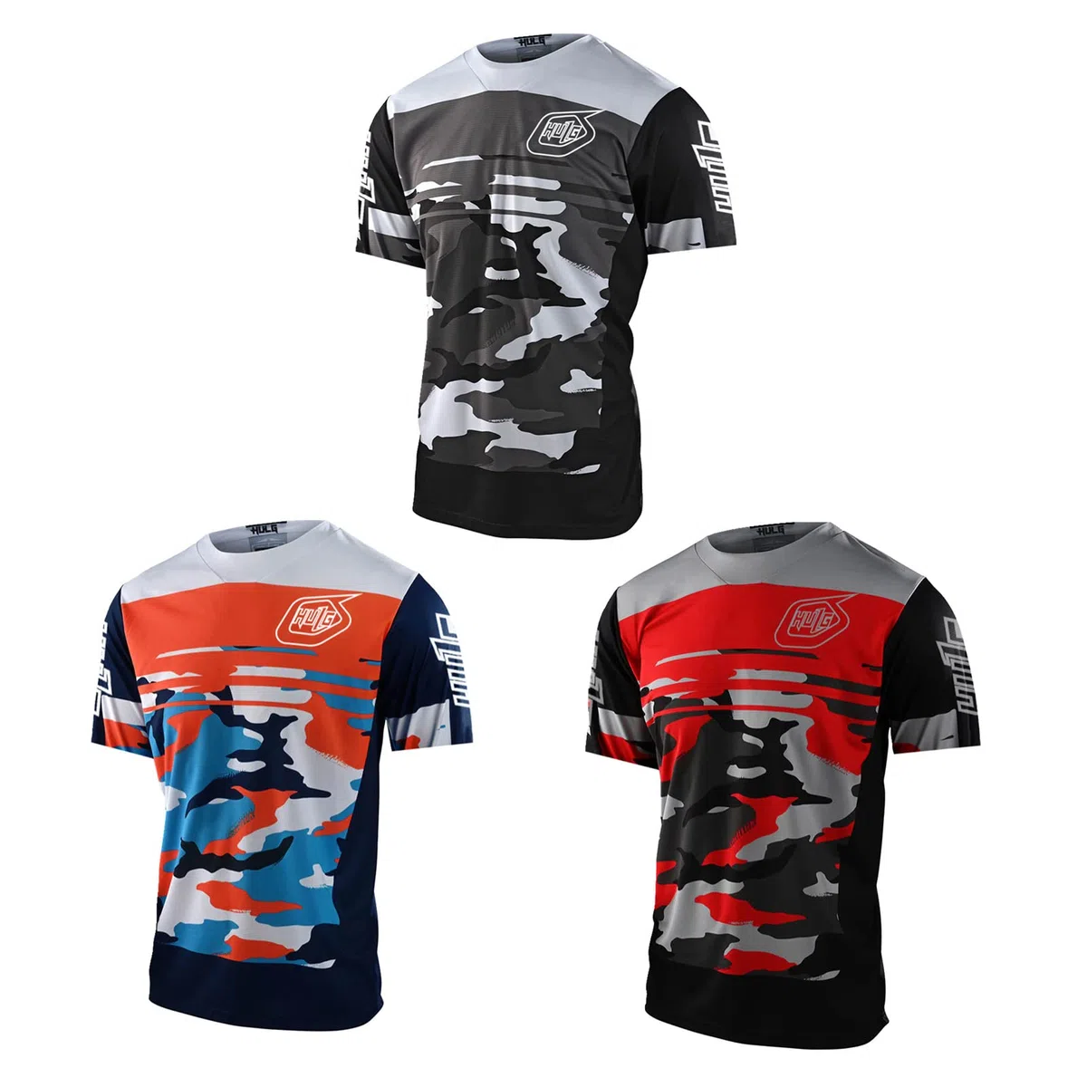 HULG MTB Tops Maglia da Ciclismo Manica Corta da Uomo, Comodae Leggera, Ad Asciugatura Rapida, Maglia Manica Corta da Ciclismo per MTB Road Bike/Multisport/Fitness