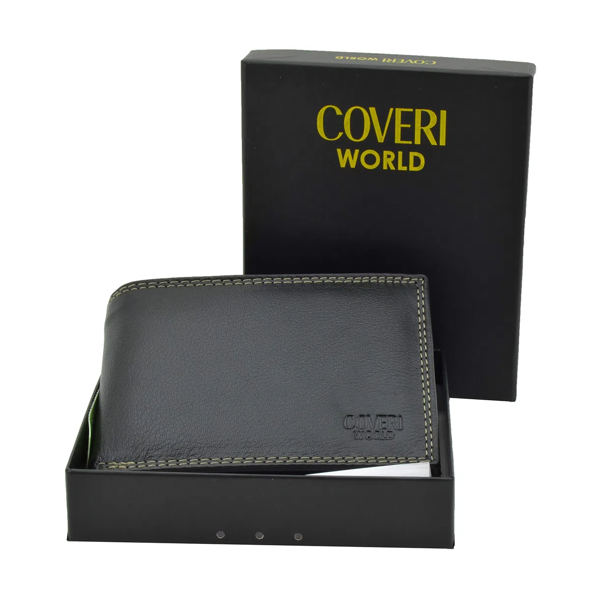 COVERI Portafoglio Uomo in Vera Pelle, Con Porta Tessere e Scatola Regalo