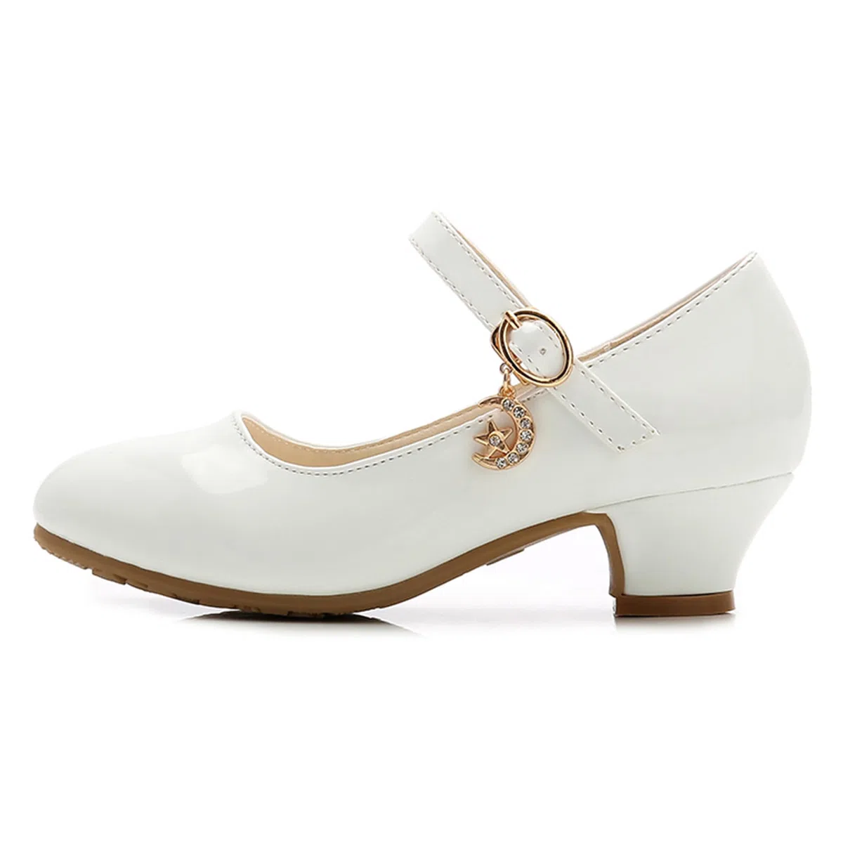 New front Scarpe Eleganti per Ragazze Scarpe col Tacco per Bambine Pelle Verniciata Suola Antiscivolo Feste di Compleanno Feste a Tema Abito da Principessa Estate