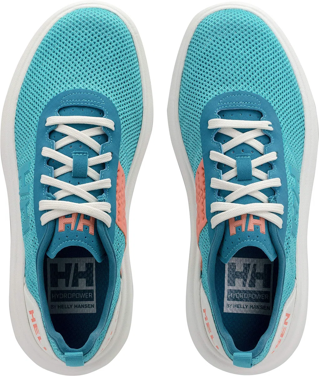 Helly-Hansen Spindrift - Scarpe da vela da donna, Aqua Marine/Fusion Coral/Bianco sporco, 5.5