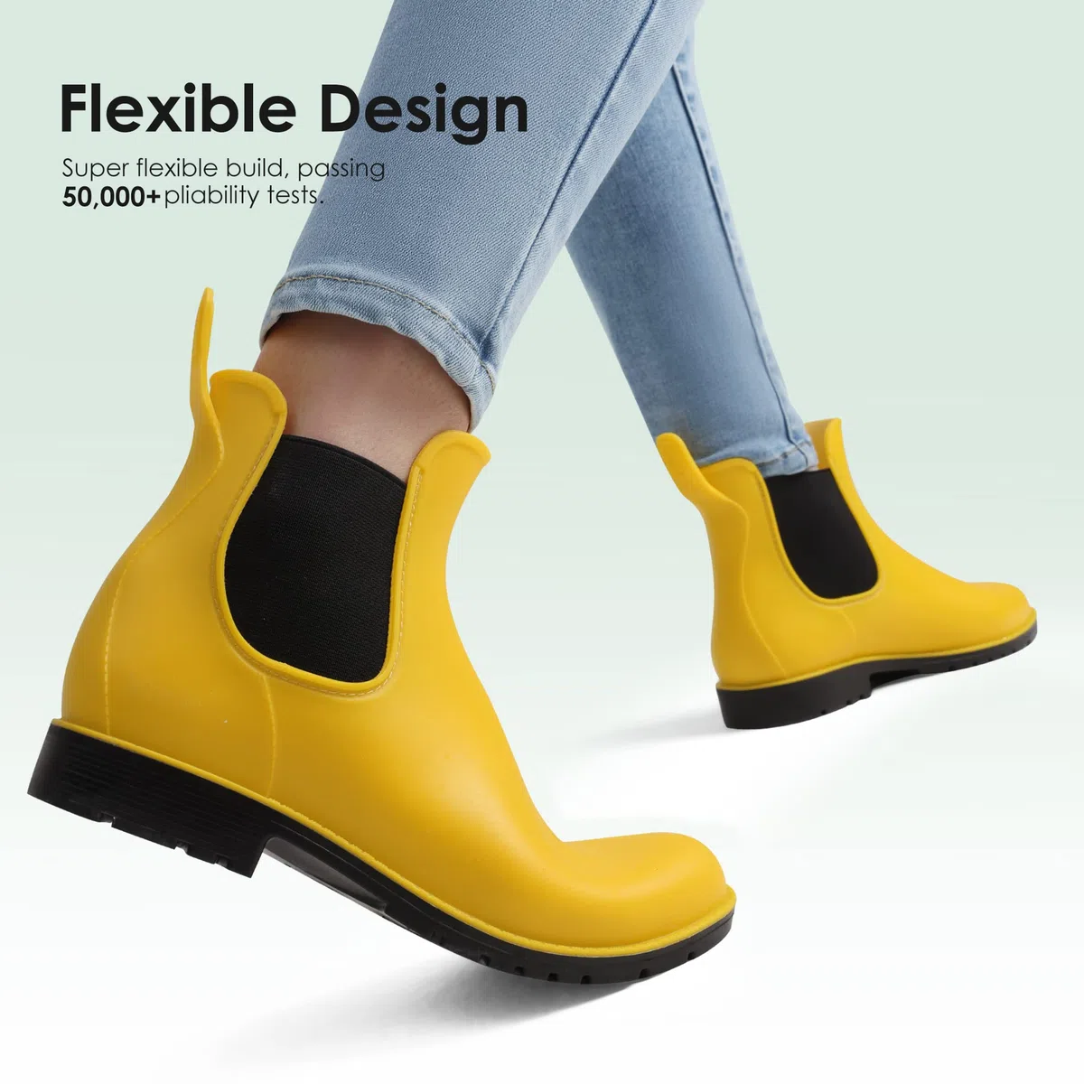 DREAM PAIRS Stivali da Pioggia Donna Chelsea Wellington Rain boots Impermeabili Stivaletti Elastico Outdoor Ankle Boot