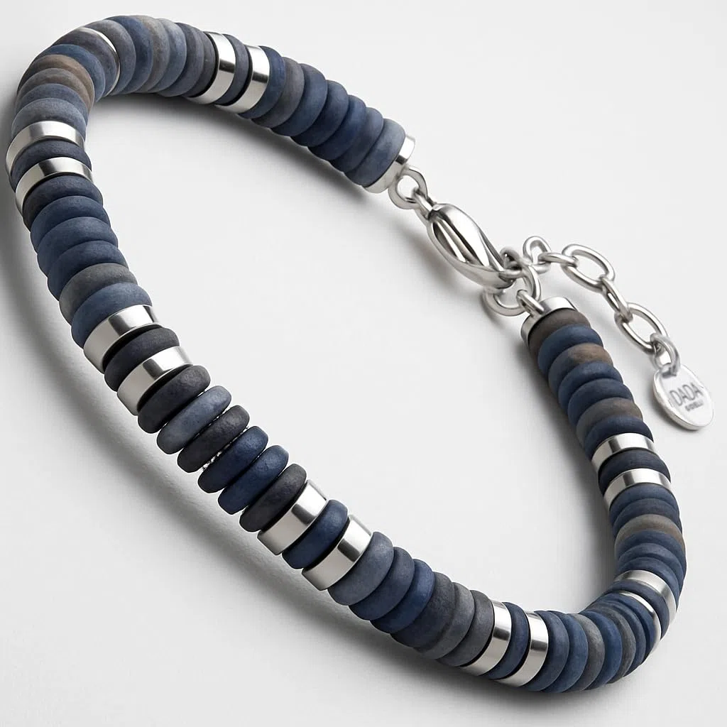 Dada Gioielli - Bracciale Uomo Pietre Naturali Scegli la Pietra che ti Rappresenta - Idea Regalo Compleanno Misura Regolabile 18,5+3 cm