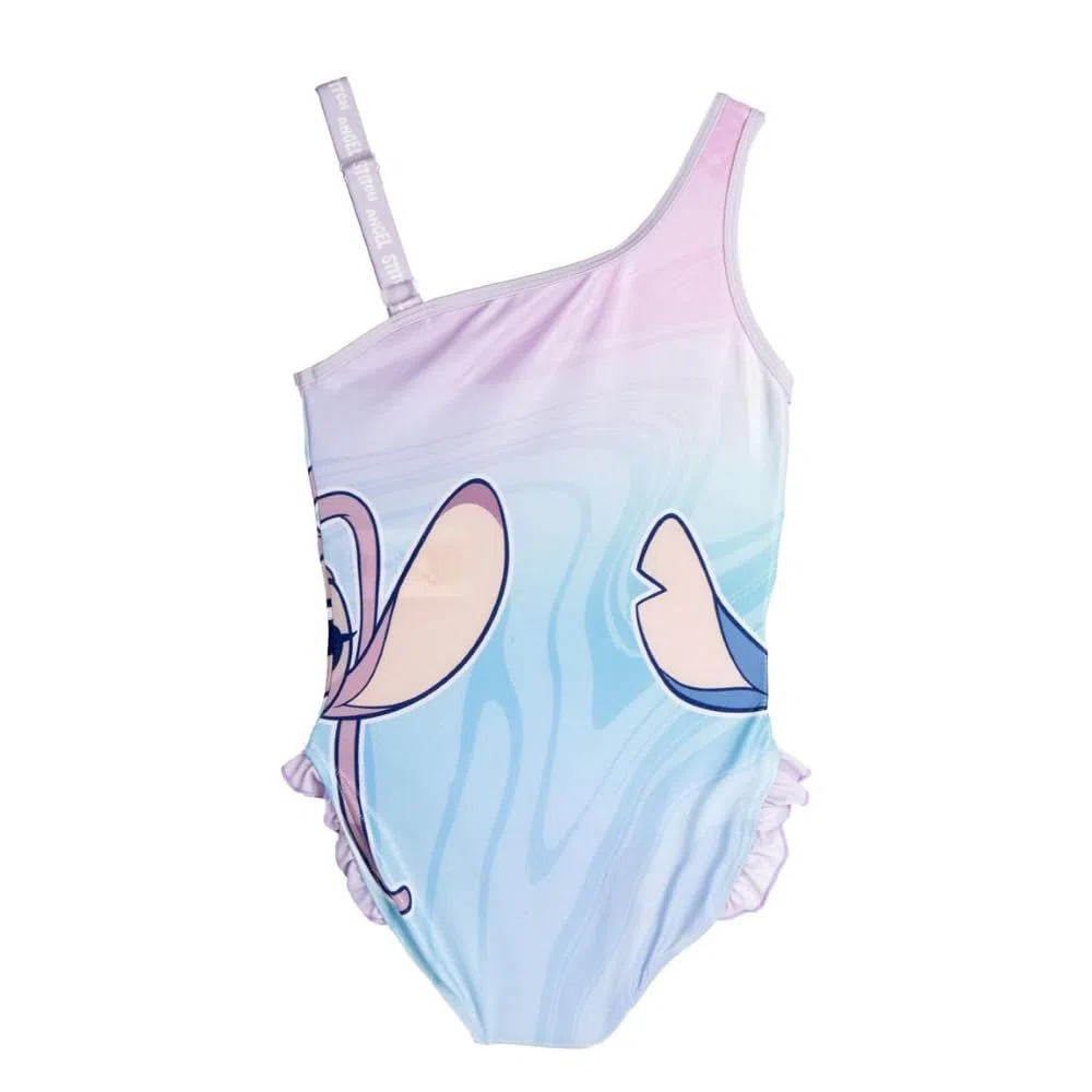 Costume da Bagno Stitch e Angel Disney Beachwear per Bambini Costume Intero con Rouche Abbigliamento Mare Piscina