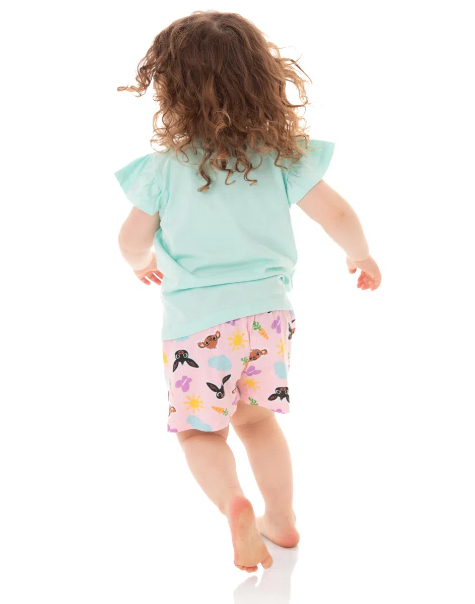 Bing Bunny Pigiama Ragazze Sula Carattere CBeebies Camicia Pantaloncini Bambini