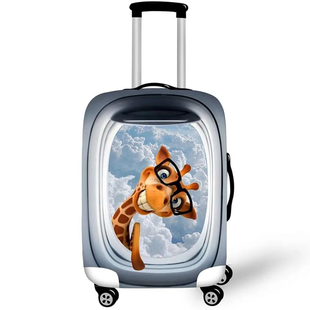 Elastica Proteggi Valigia Suitcase Luggage Cover, DOTBUY 3D Viaggio Proteggi Bagagli Coprire Coperchio di Protezione Antipolvere Lavabile Copertura (Occhiali giraffa,XL (30-32 pollici))