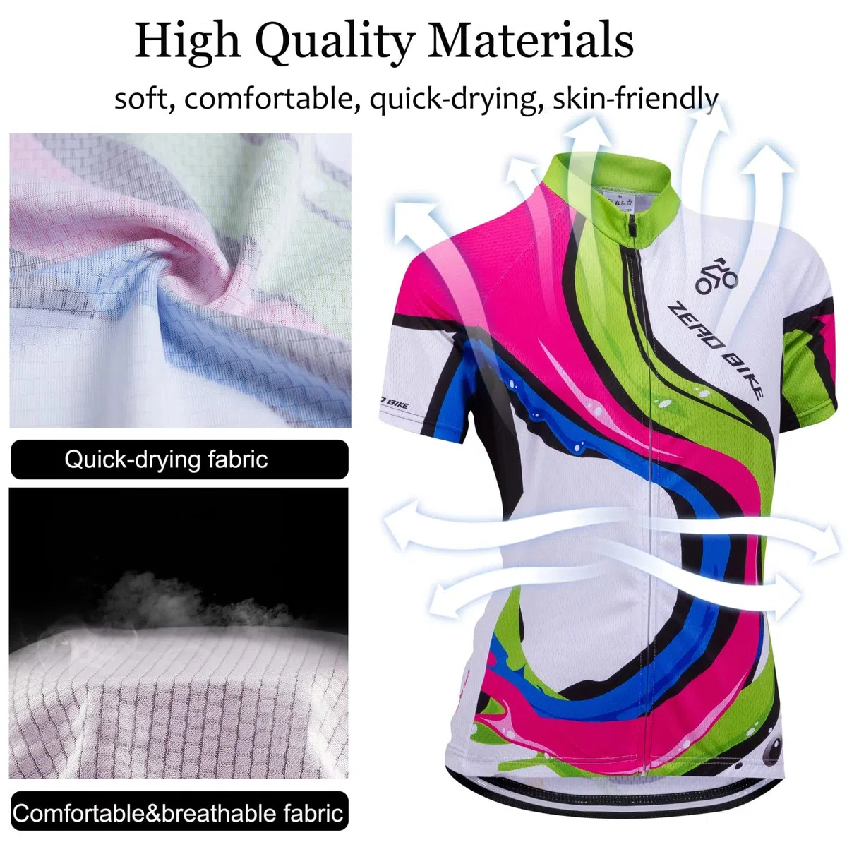 Donne Abbigliamento da Ciclismo, Traspirante Leggero e Comodo Maglie da Ciclismo, Asciugatura Rapida Maglietta Corta