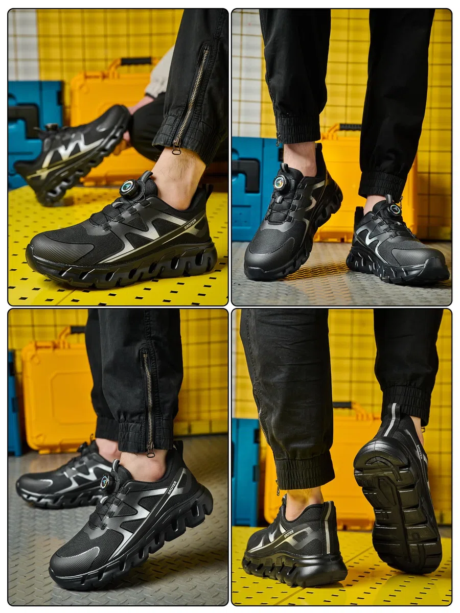 AEKYIWL Scarpe Antinfortunistiche Uomo Donna Bassa Scarpe da Lavoro Leggere Comode Antiscivolo Traspiranti Scarpe Antinfortunistica