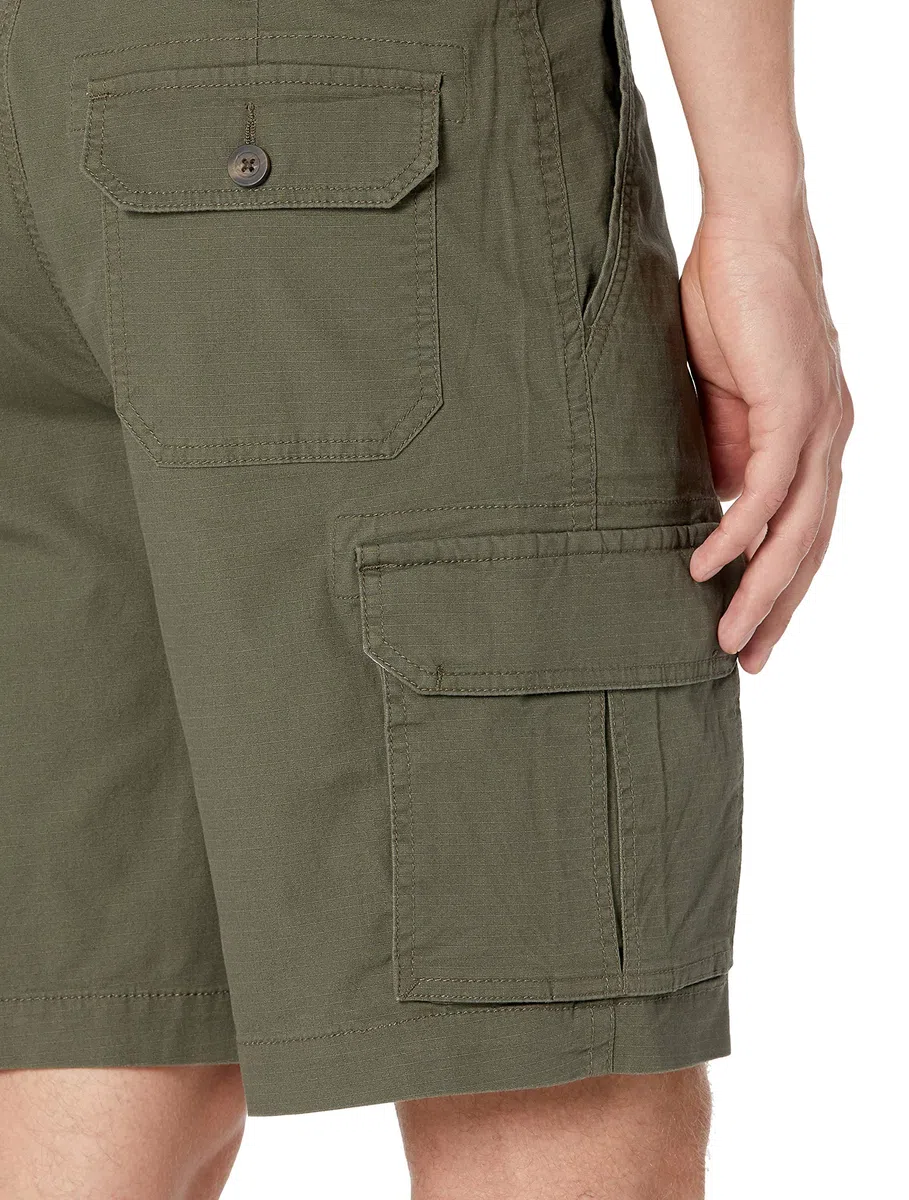 Amazon Essentials Uomo Pantaloncini Cargo Leggeri ed Elasticizzati in Tessuto Ripstop, 25cm