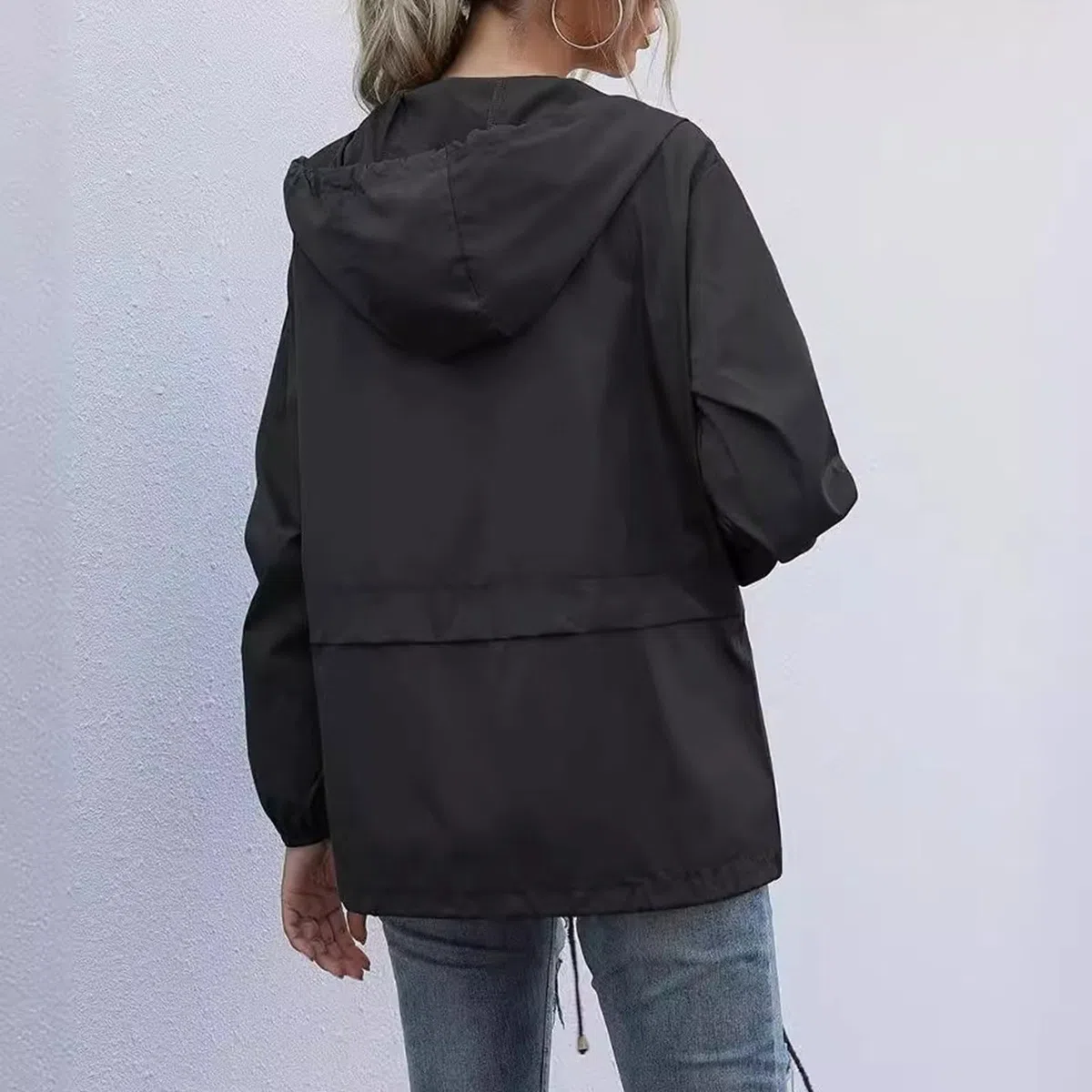 Giacca impermeabile leggera da donna, ripiegabile, con cappuccio, per escursionismo, corsa, ciclismo