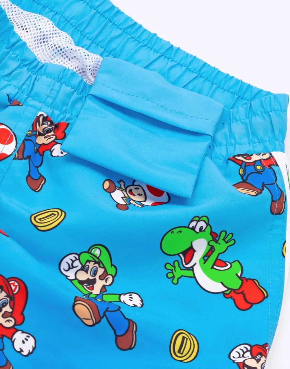 Super Mario Pantaloncini da Nuoto Boys Luigi Bambini Gamer Pantaloni per Bambini