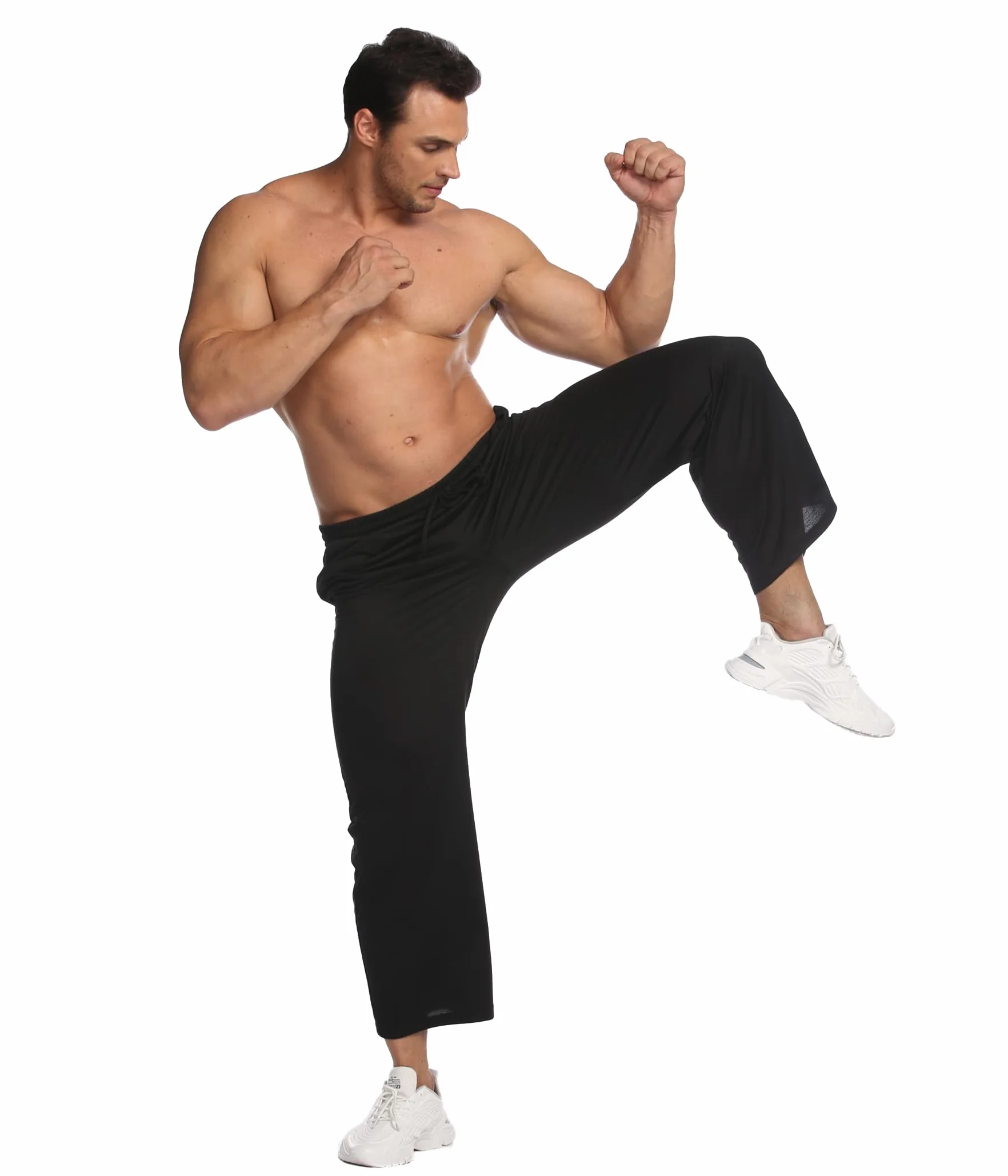 PINSPARK Pantaloni da Jogging Uomo Allenamento in Cotone Sportivi Lunghi Casual Larghi Fitness e Yoga Ginnastica Lounge S-XXL