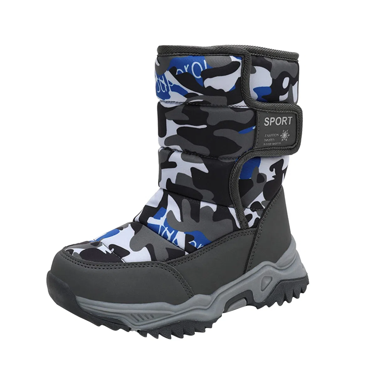 Generisch Stivali da neve per bambini, con chiusura in , suola spessa, eleganti stivali invernali, suola profilata, antiscivolo, da trekking, da trekking